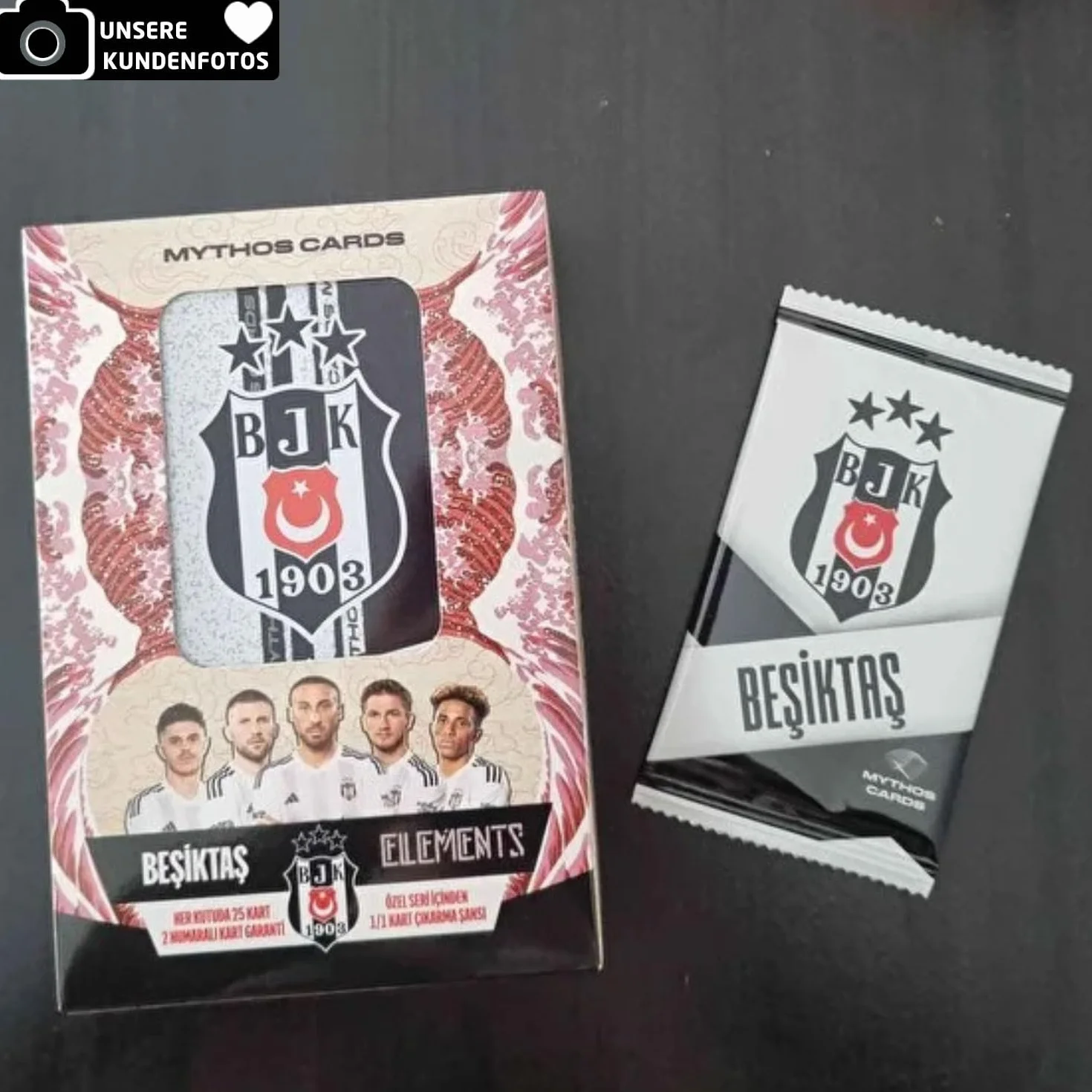 Beşiktaş Mythos Cartes à Collectionner 2023/24 Lot de 25 Cartes Métal avec 2 Cartes Numérotées Licence Officielle