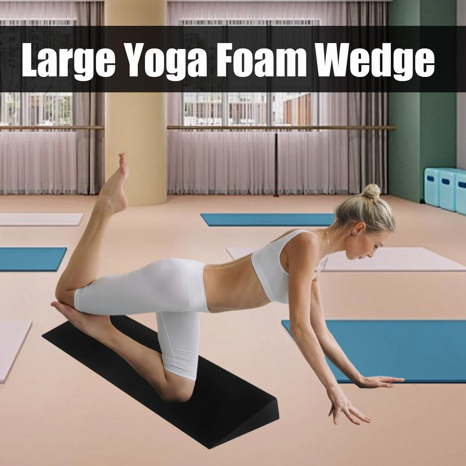 Bloc De Yoga En Mousse EVA À Haute Densité - 51x15x5 Cm - Cale De Yoga Antidérapante Large