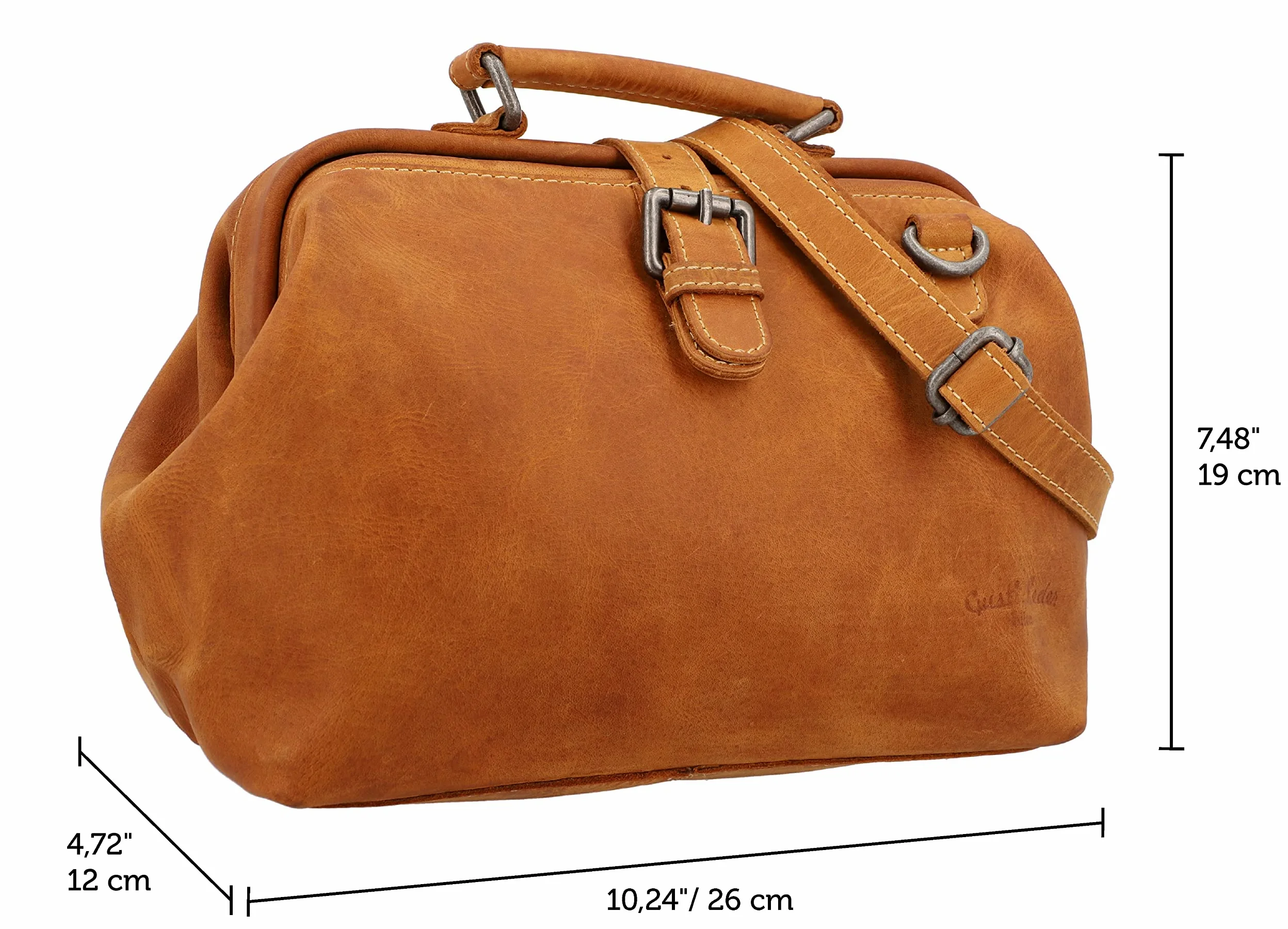 Gusti Tillie A. Sacoche de guidon en cuir vintage avec plaque, sac à bandoulière, sacoche de vélo en cuir, marron