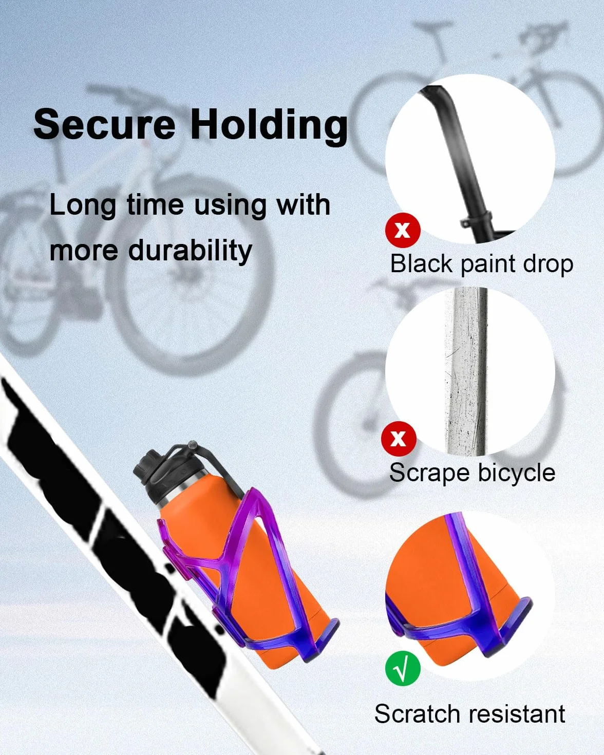 Porte-Bidons Vélo Lot de 2, Bouteilles Légers pour Vélo de Montagne Route, Dégradé Bleu-Violet