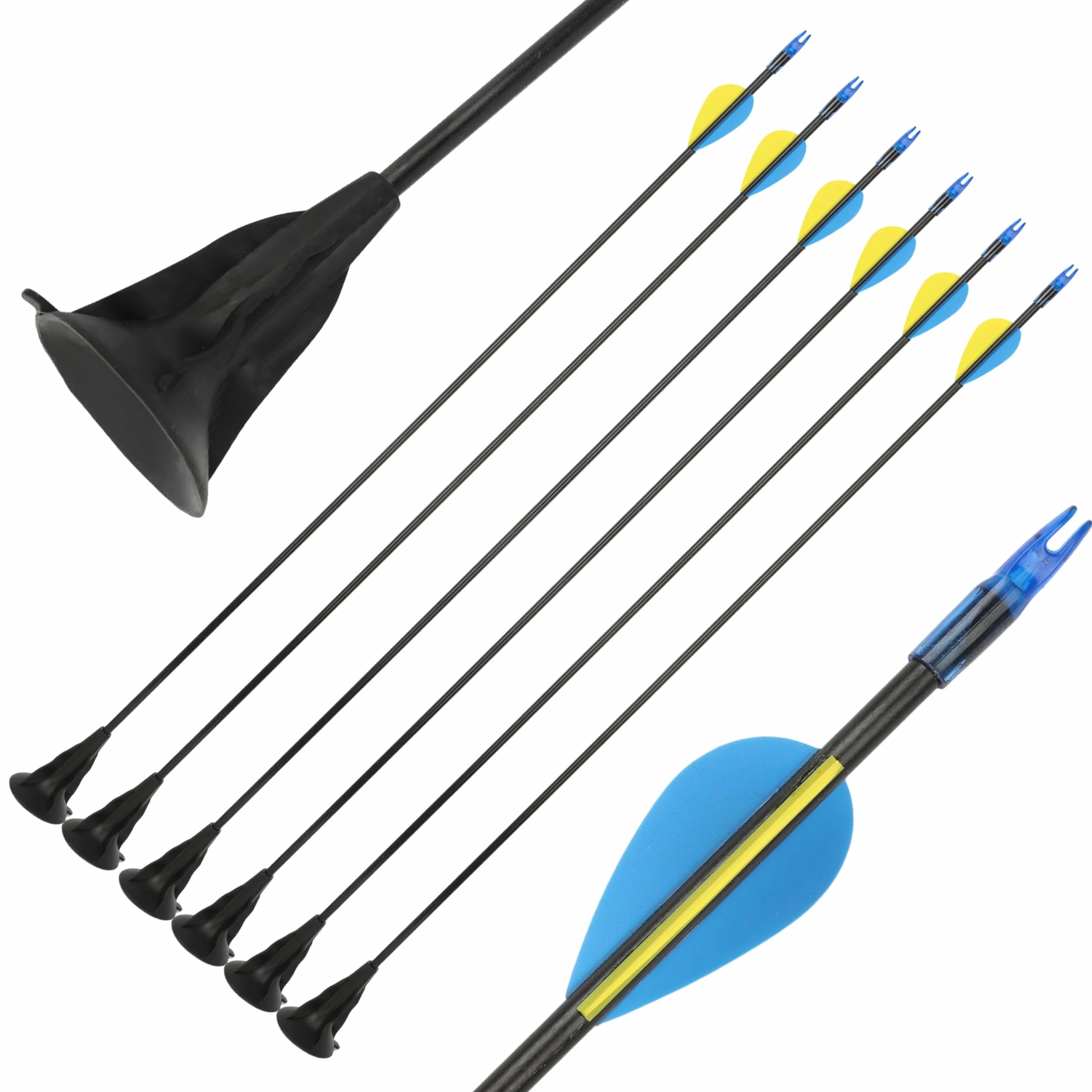 Flèches à Ventouse 29" en Fibre de Verre pour Tir à l'Arc Débutant Entraînement