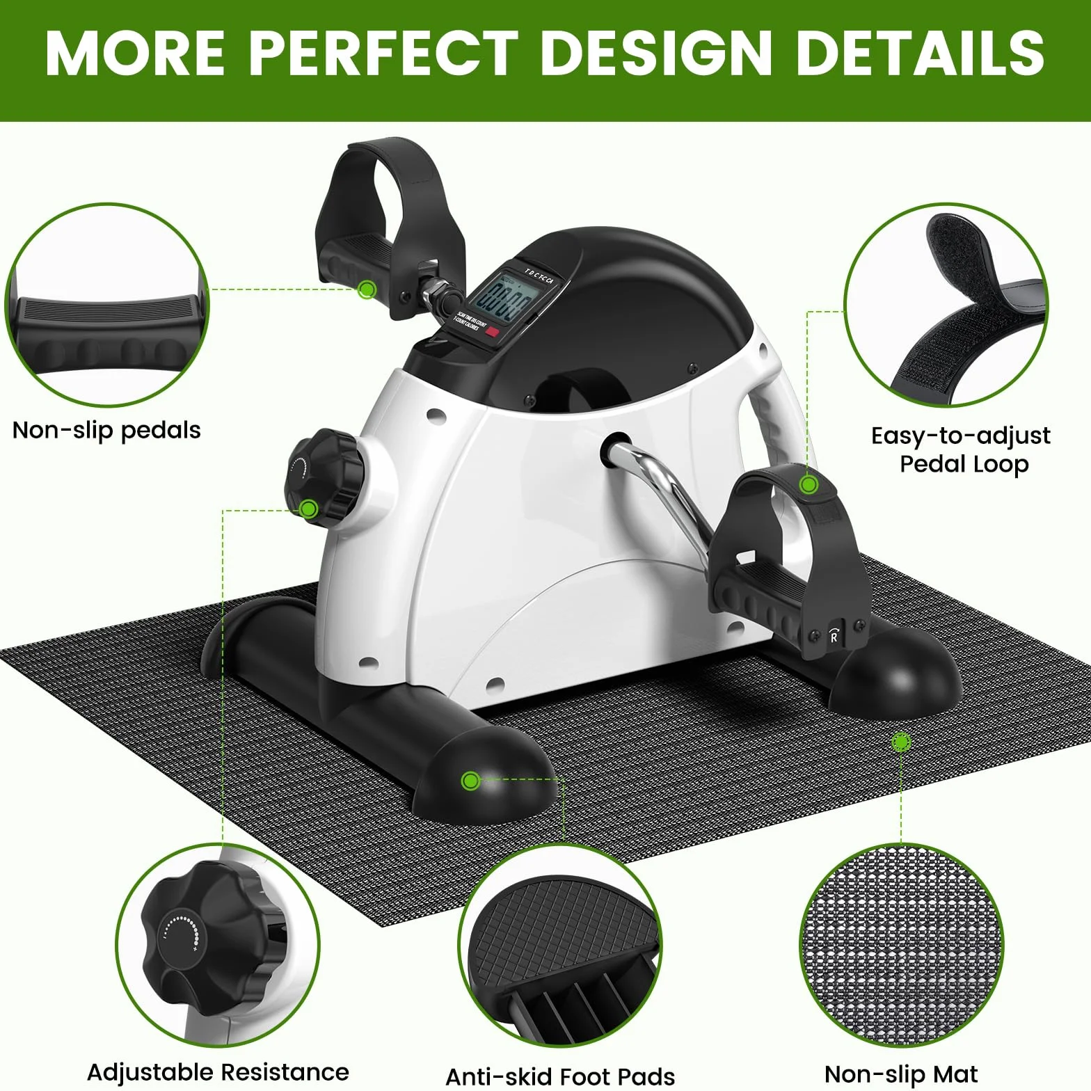 Sportneer mini hometrainer pour personnes âgées avec écran LCD, vélo de table ergomètre pour seniors