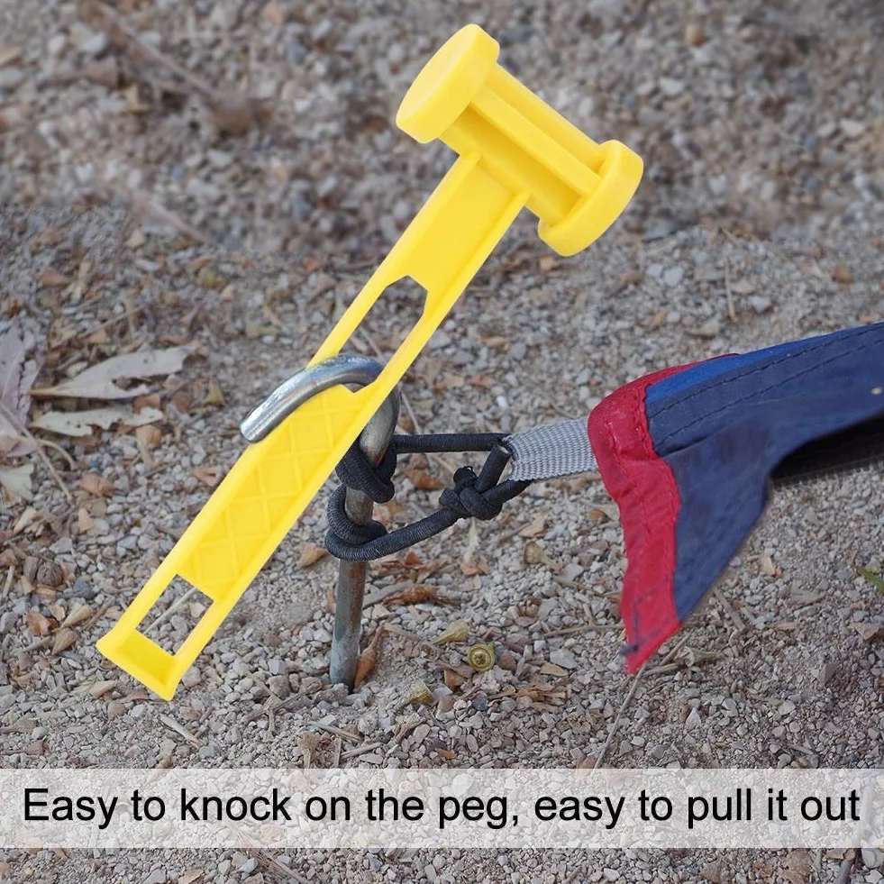 MAGT Marteau, Portable en Plastique Terre Clous Marteau Tente Légère Peg Marteau Camping en Plein Air Outils Accessoires