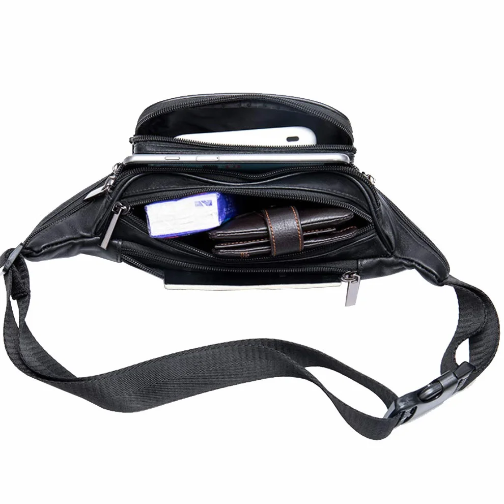 Sac Banane en Cuir pour Homme Femme Voyage Course Randonnée Camping