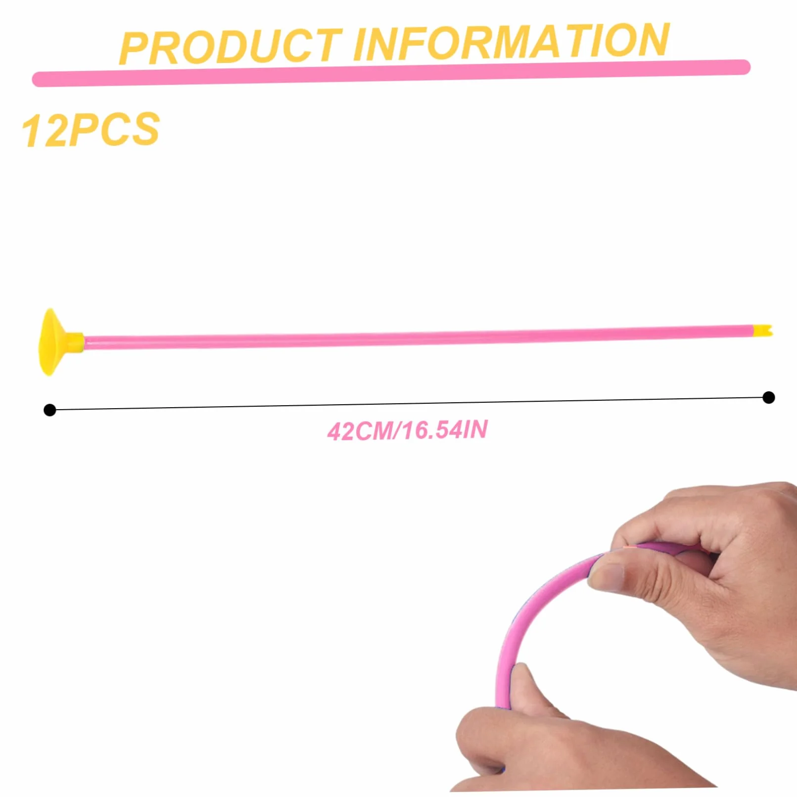 Flèches à Ventouse 42 cm Lot de 12 pour Enfants, Accessoires Tir à l'Arc Réutilisables