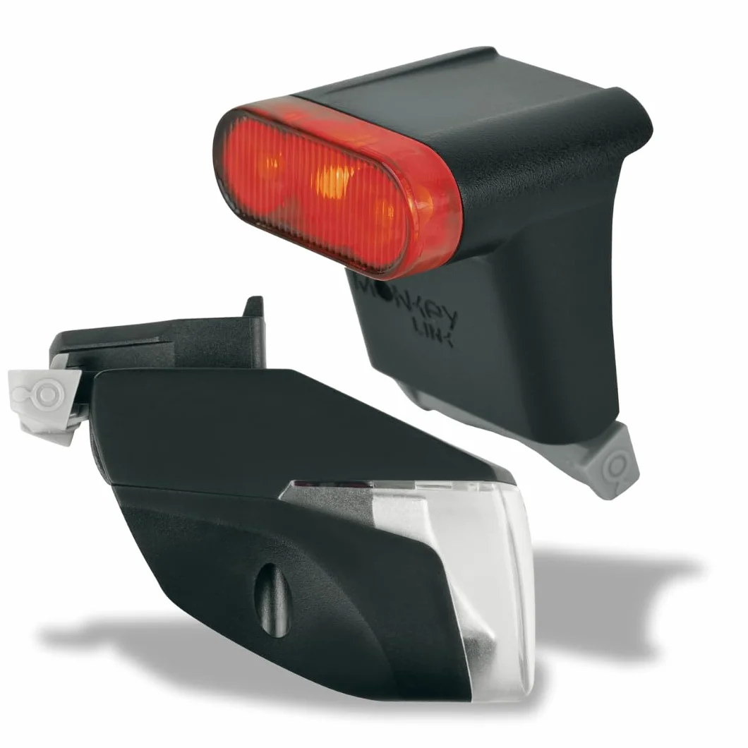 MonkeyLink Light 50 LUX Kit d'éclairage pour vélo, Accessoires de vélo (éclairage Avant et arrière, Fixation magnétique, Maintien Fixe, avec Homologation StVZO) Noir
