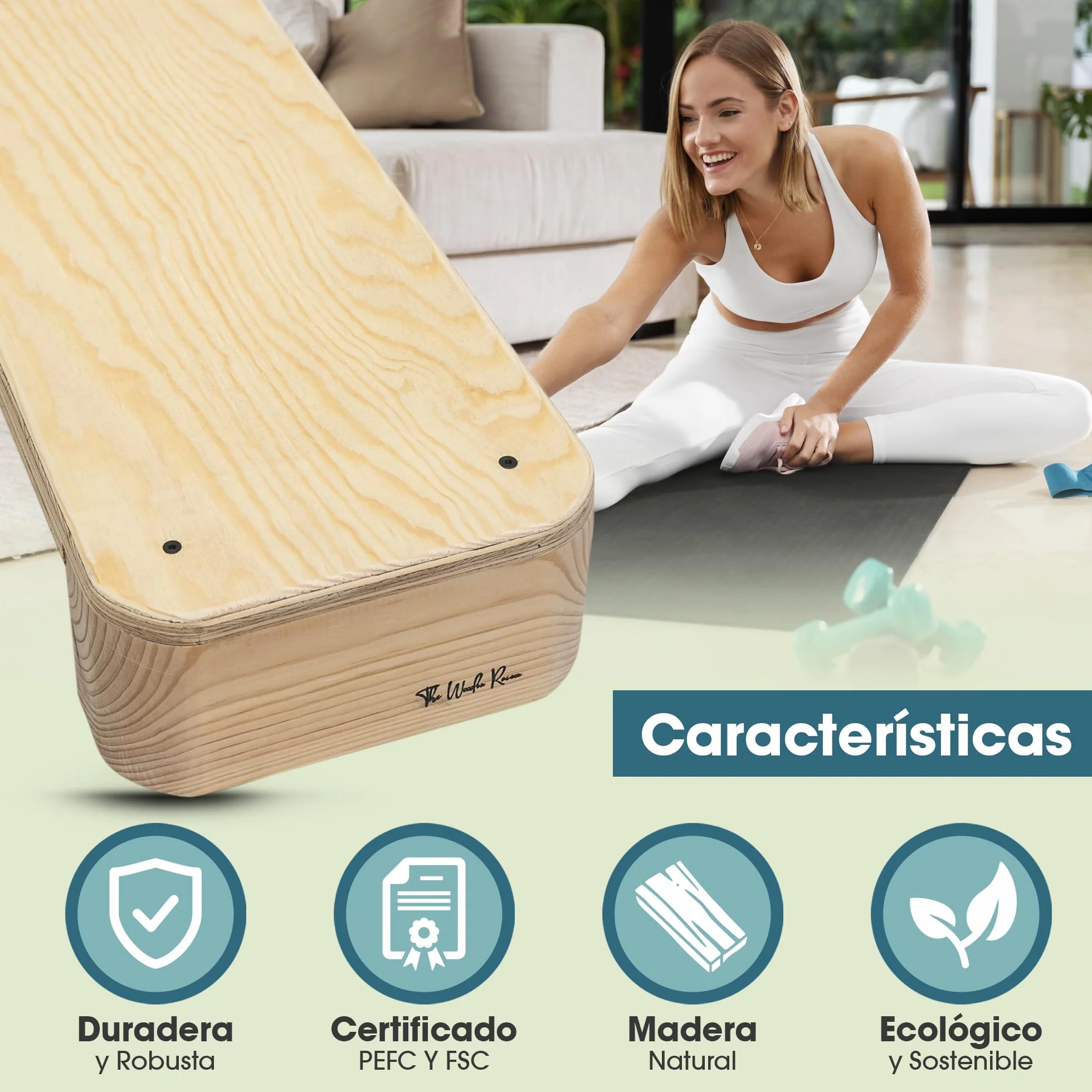 Step d'exercice en bois 68 x 29 x 14 cm 150 kg