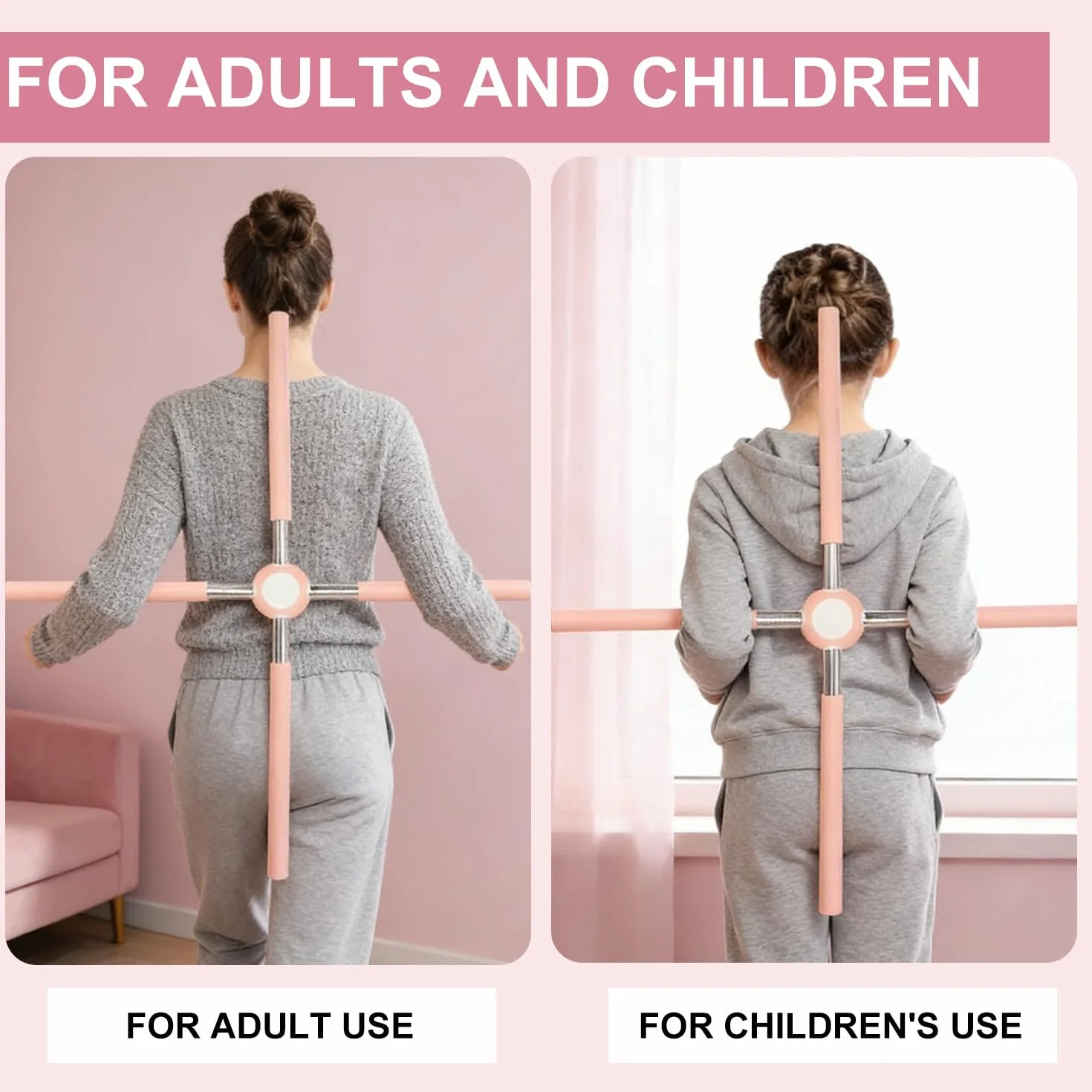 Barre de yoga correcteur de posture, bâton de yoga anti-bouloches pour dos et cou, barre oscillante avec noyau en acier inoxydable et amovible, barre de yoga en croix pour la maison, l'entraînement