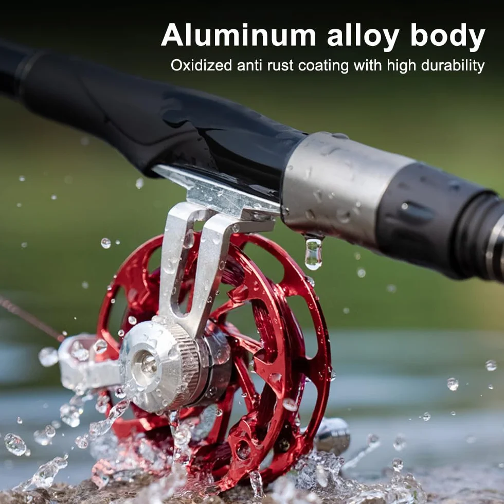 Moulinet de Pêche sur Glace en Acier Inoxydable Puissant Ultra Lisse Eau Douce Salée
