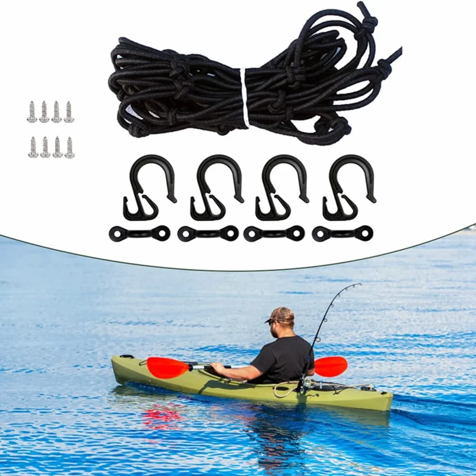 Deck Cargo Net avec Crochets Arrimage Kayak Accessoires Stockage Camion Lit Bateau de Pêche