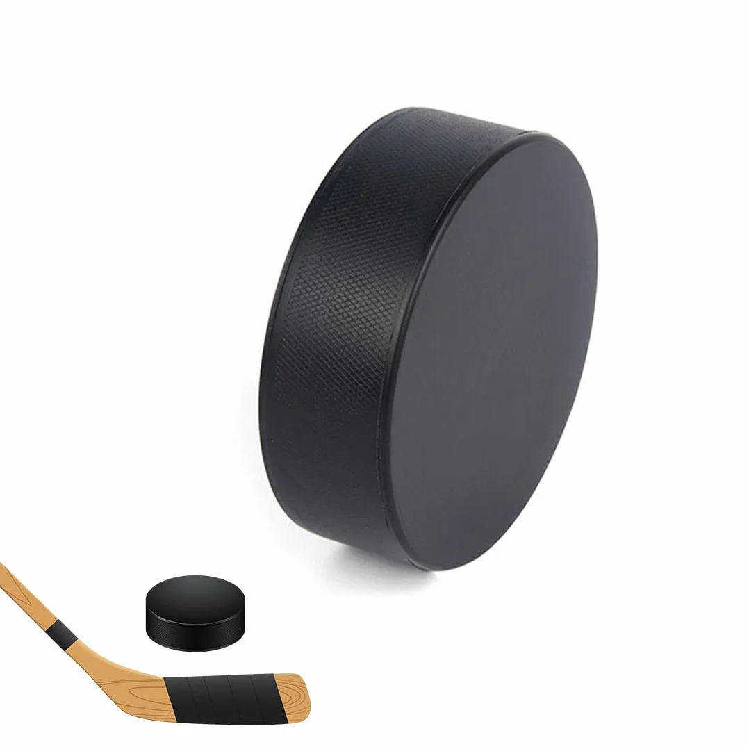 Palet de Hockey d'Entraînement en Caoutchouc Vulcanisé, 3" Diamètre / 1" Épaisseur, pour Adulte, Noir