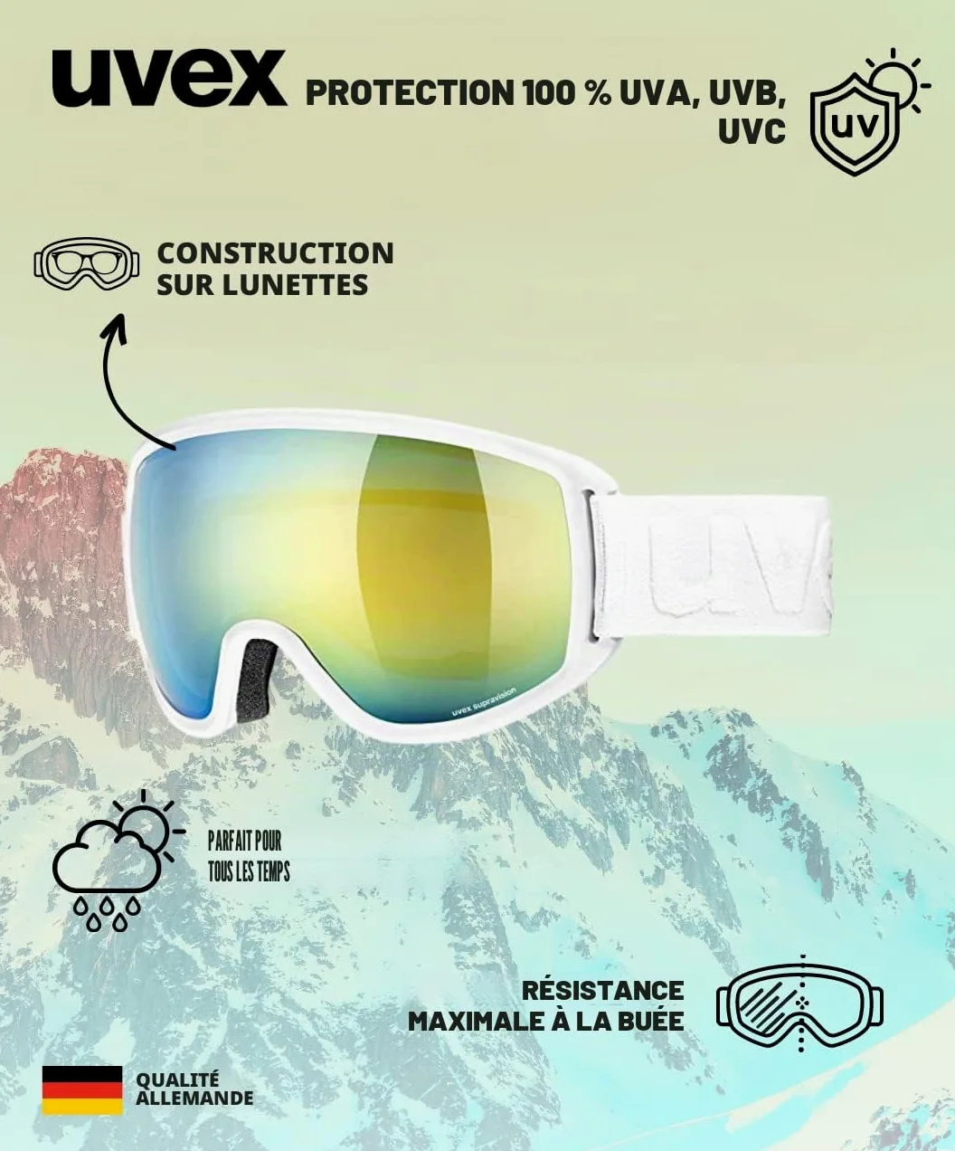 Uvex Topic Fm Sphere lunettes de ski Unisexe-Jeunes (lot de 1)