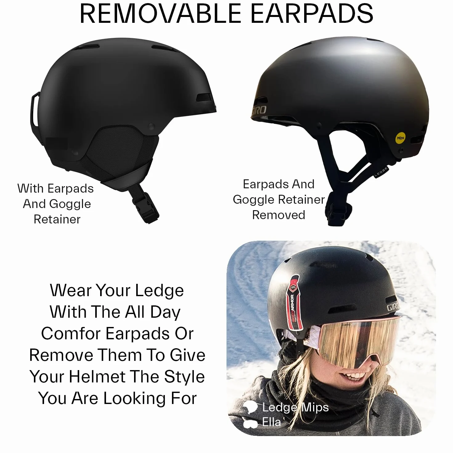 Giro Ledge FS MIPS Casque de Ski et de Snowboard M | Coque Rigide en ABS avec EPS, Protection MIPS, système in Form Fit System, Ventilation | Casque de Freestyle Matte Bark (Bicolore)
