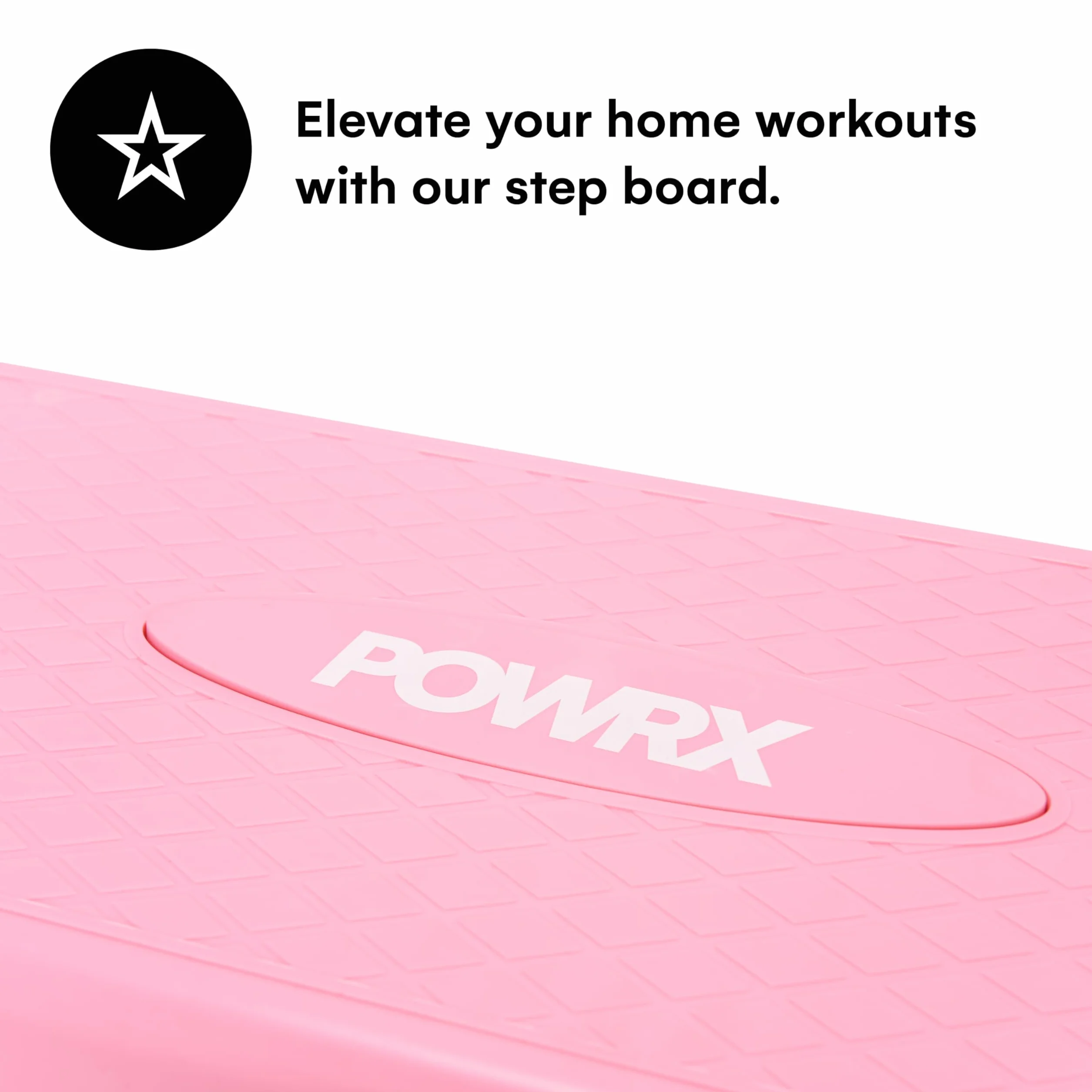 POWRX Step Board d'aérobic Hauteur réglable 68 x 28 cm Rose
