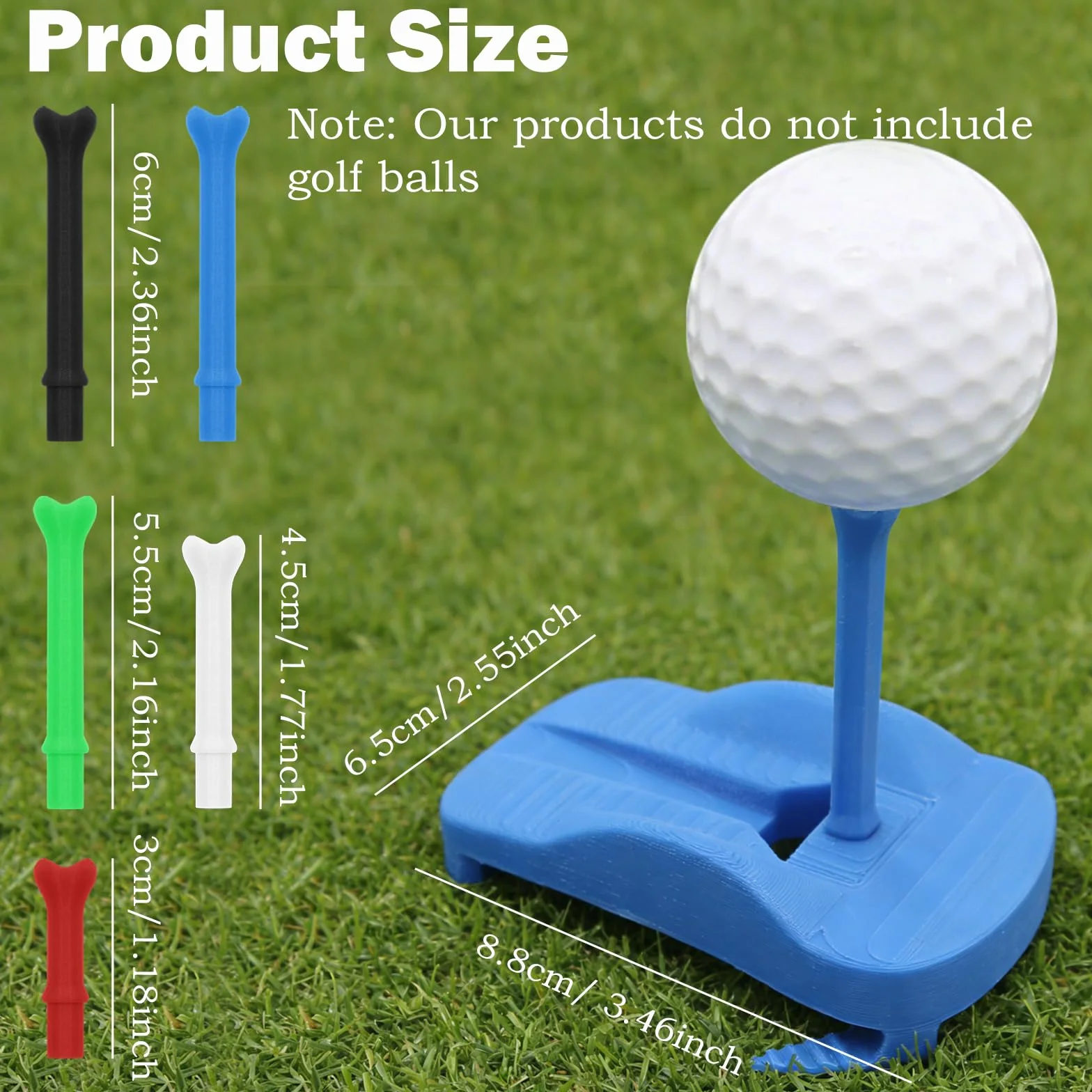 Support de Tees de Golf pour Gazon Artificiel - Base articulée et 5 Tees pour simulateur, Plateforme de Frappe Stable