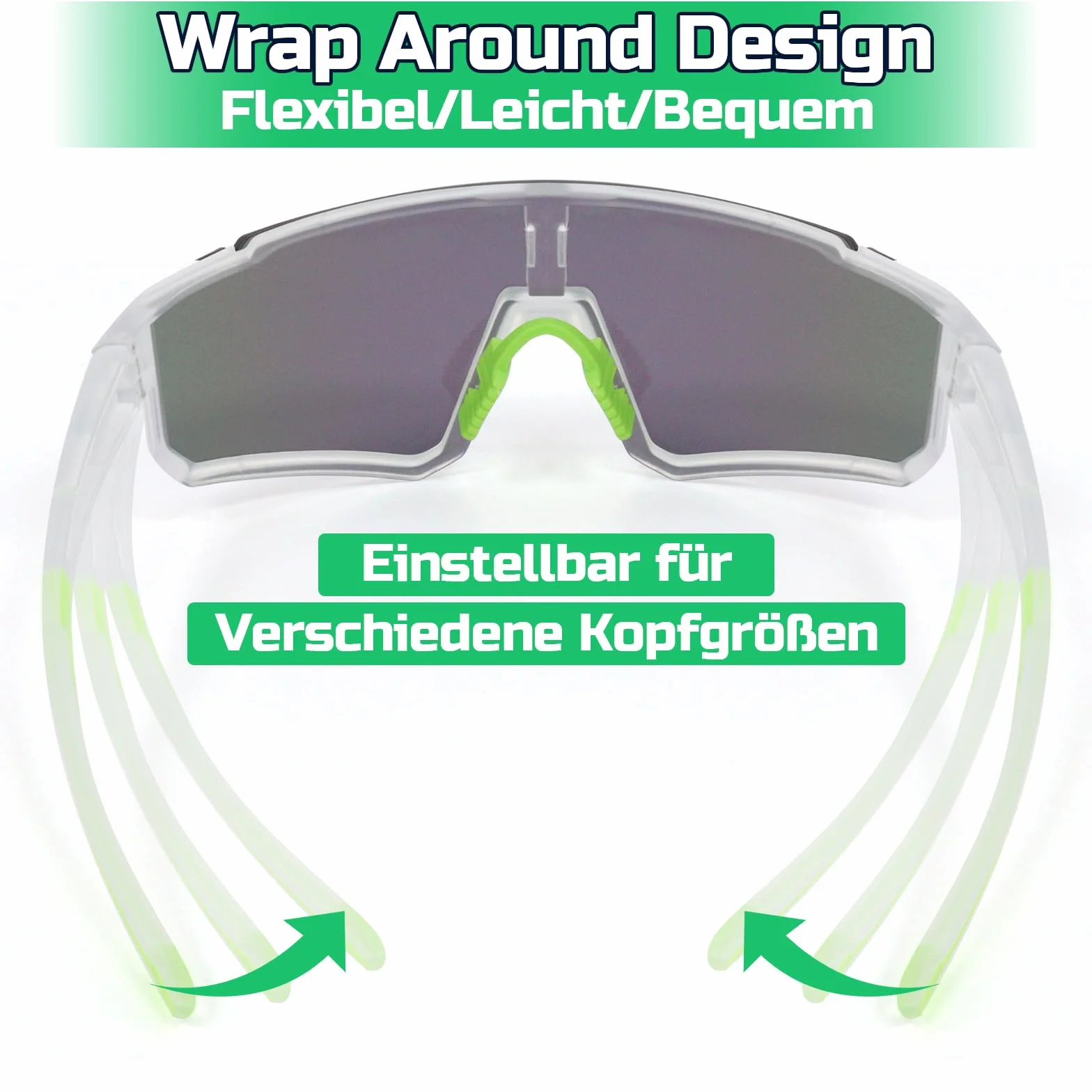 Lunettes de soleil polarisées UV400 Sport Hommes Femmes VTT Vélo Course Running