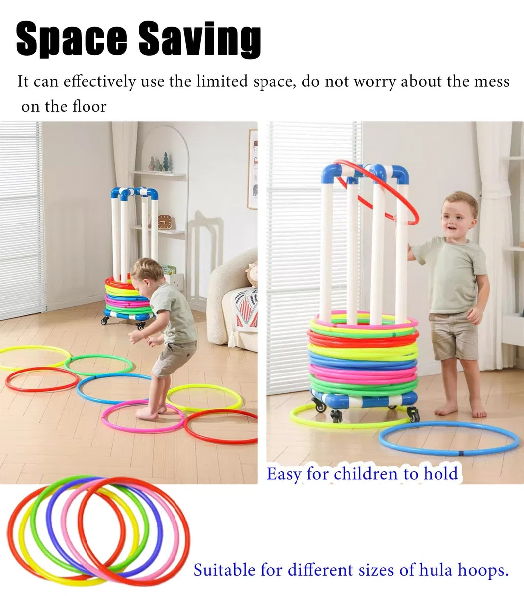 Support de Hula Hoop - Chariot de rangement pour intérieur et extérieur - Organiseur de fitness pour centres de garde d'enfants