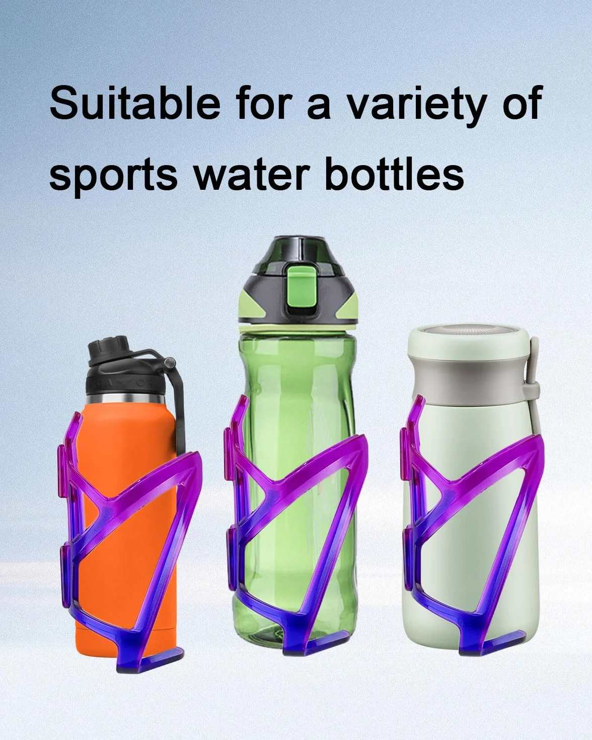 Porte-Bidons Vélo Lot de 2, Bouteilles Légers pour Vélo de Montagne Route, Dégradé Bleu-Violet