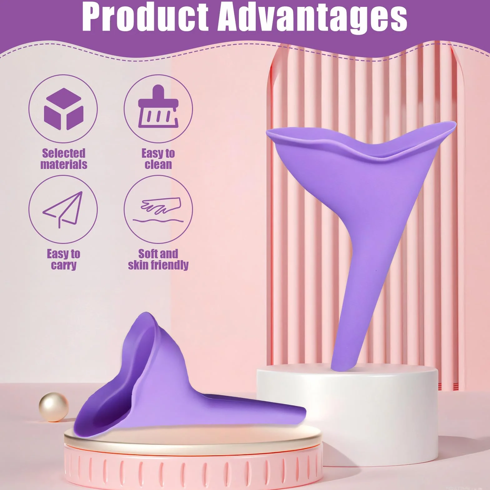 Urinoir pour Femme Pisse Debout 2pcs Réutilisable Festival Camping Randonnée