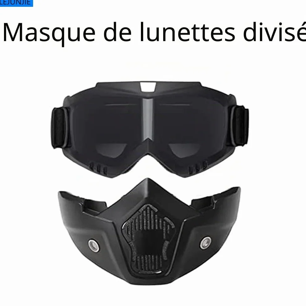 Casque Tactique Mich avec Masque Facial détachable et Lunettes de Protection pour Airsoft, Paintball, Chasse