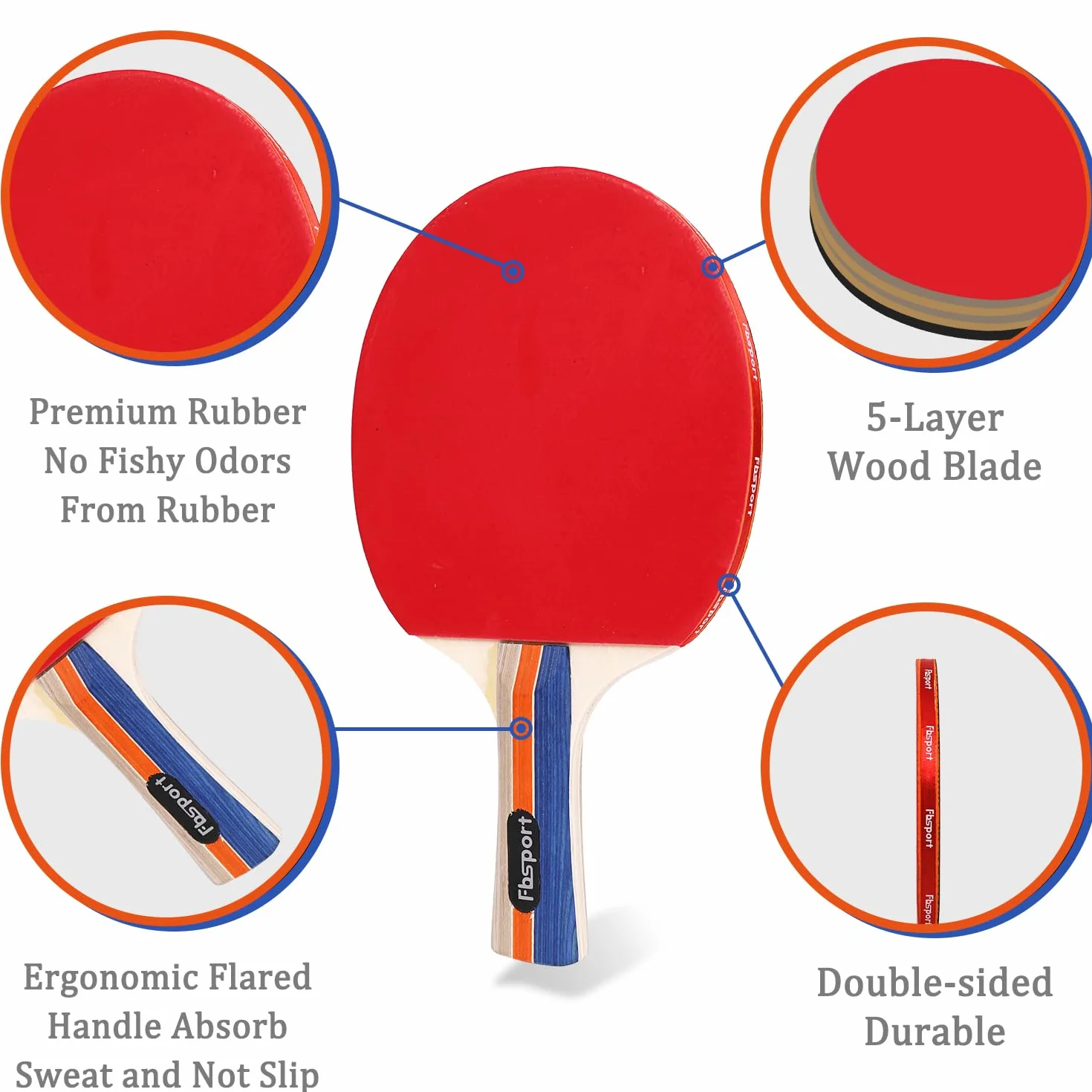 Set Ping Pong avec 4 Raquettes, Filet Rétractable, 8 Balles, Sac de Transport pour Intérieur Extérieur