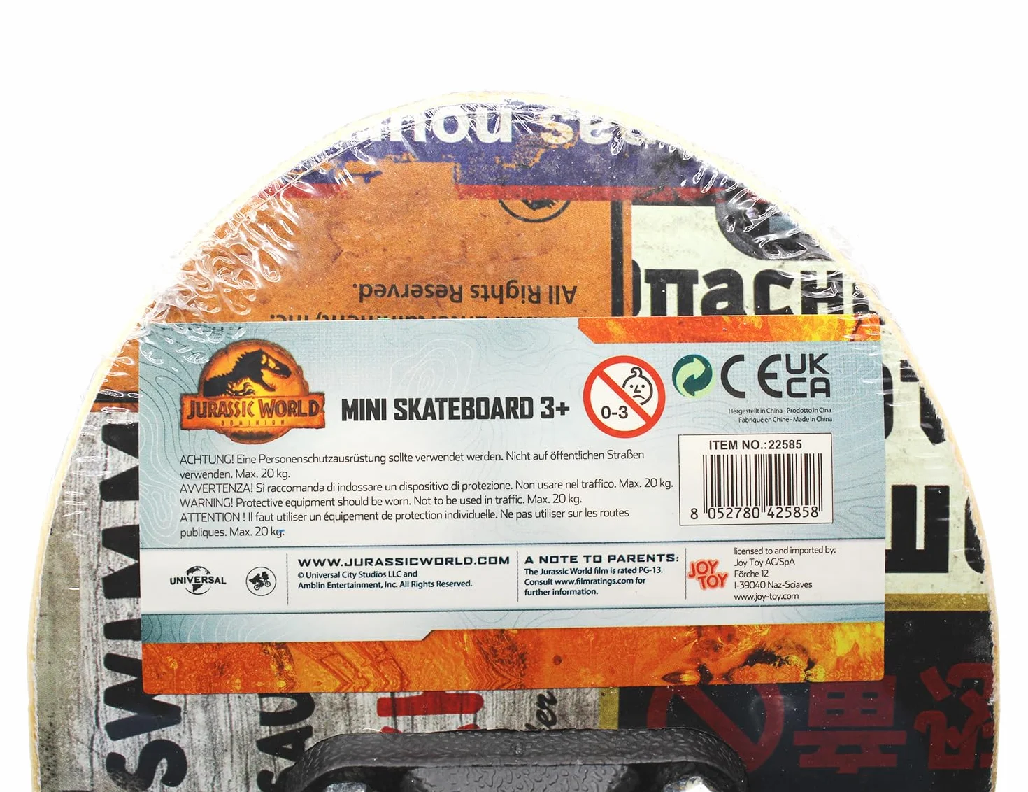 Joy Toy Jurassic World Dominion Mini Skateboard en Bois 43 x 12 x 8 cm