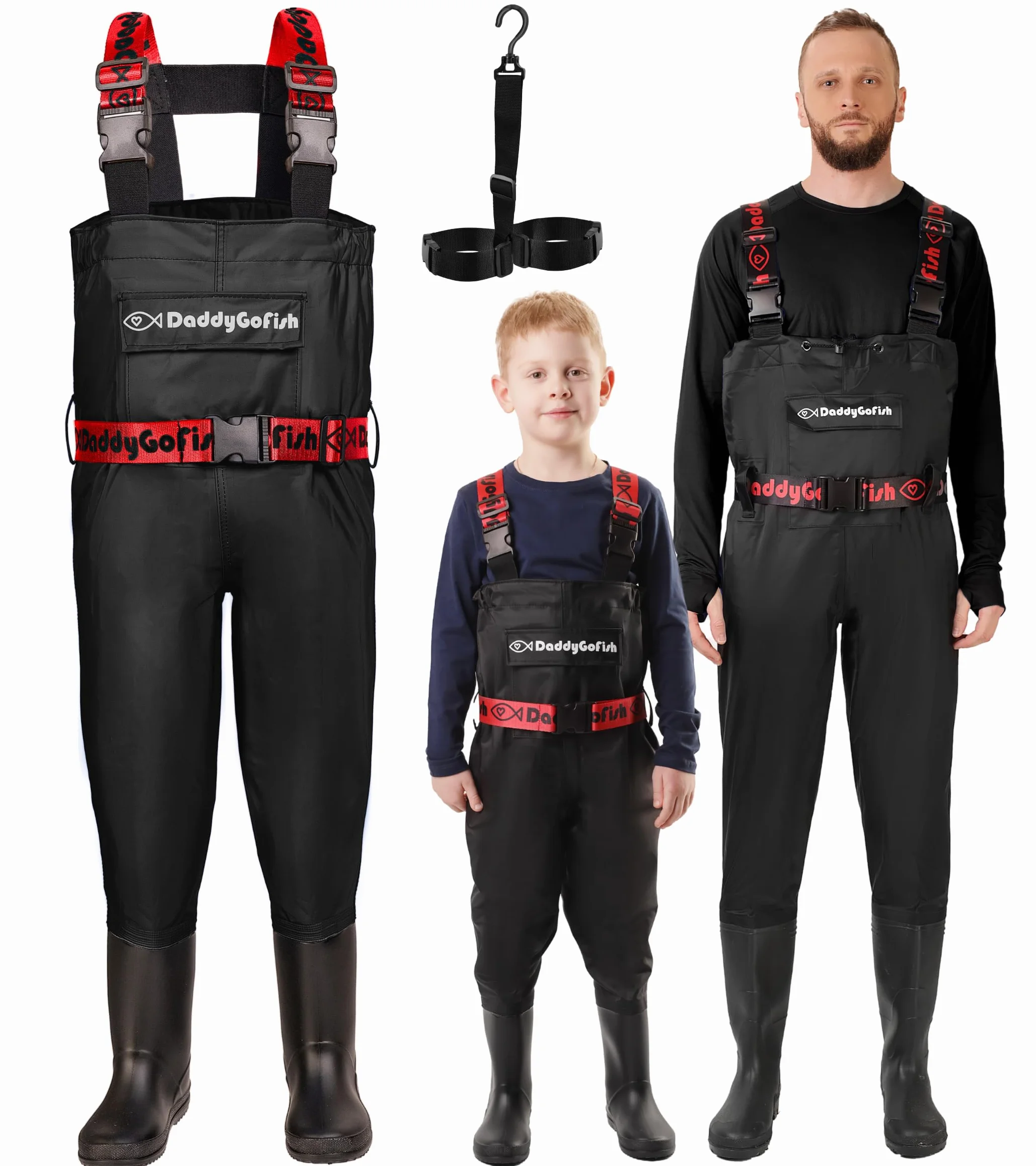 DaddyGoFish Waders de Poitrine pour Pêche et Chasse, Cuissardes avec Poche