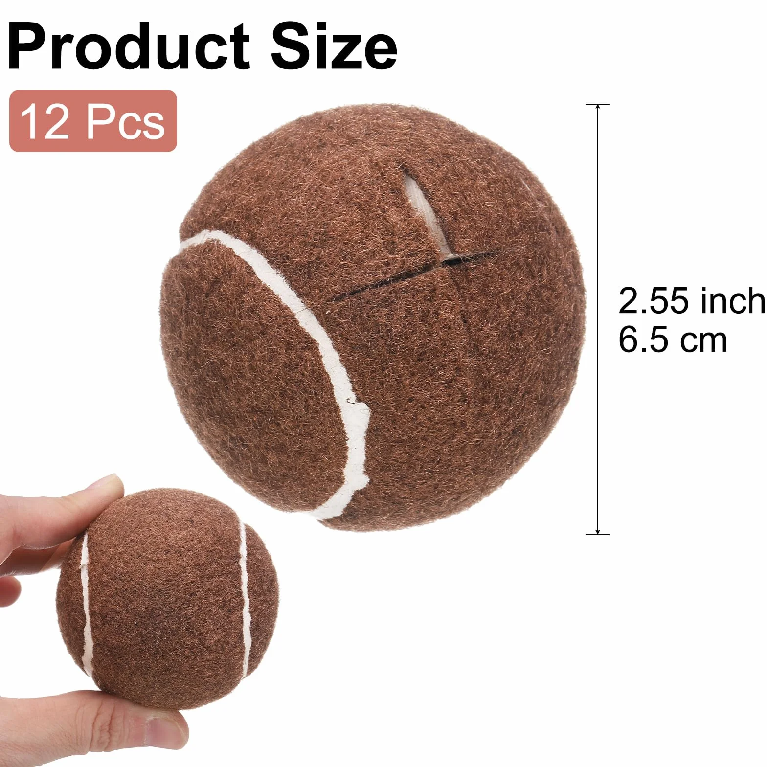 QUARKZMAN 12 Pièces Balles de Tennis Prédécoupées pour Déambulateurs, Protection de Sol, Marron