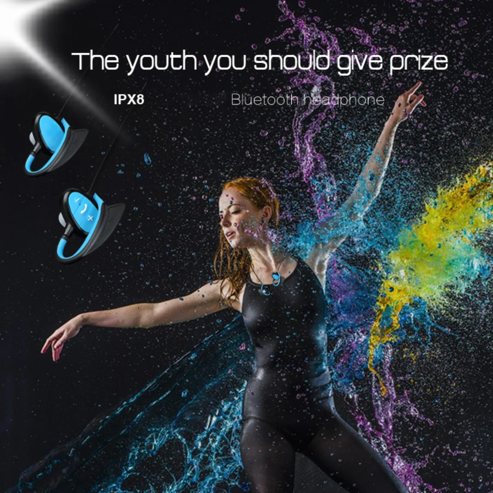 Écouteurs de Natation Étanches IPX8, Bluetooth Sport avec Réduction du Bruit