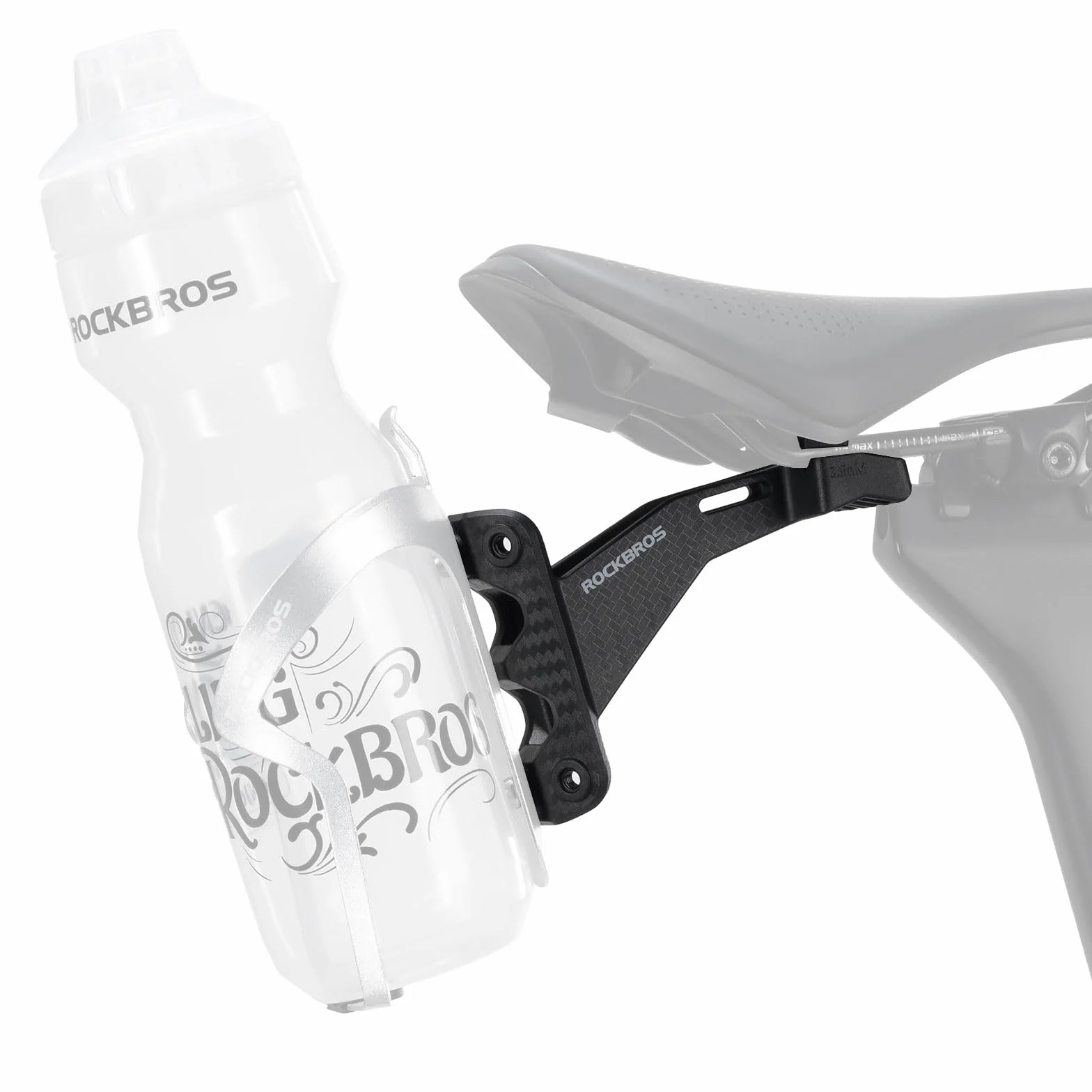 ROCKBROS Support Porte-Bidon Tige de Selle, Adaptateur Réglable 1-2 Bouteilles, Porte-Bidon Vélo Léger Stable Route VTT, Noir