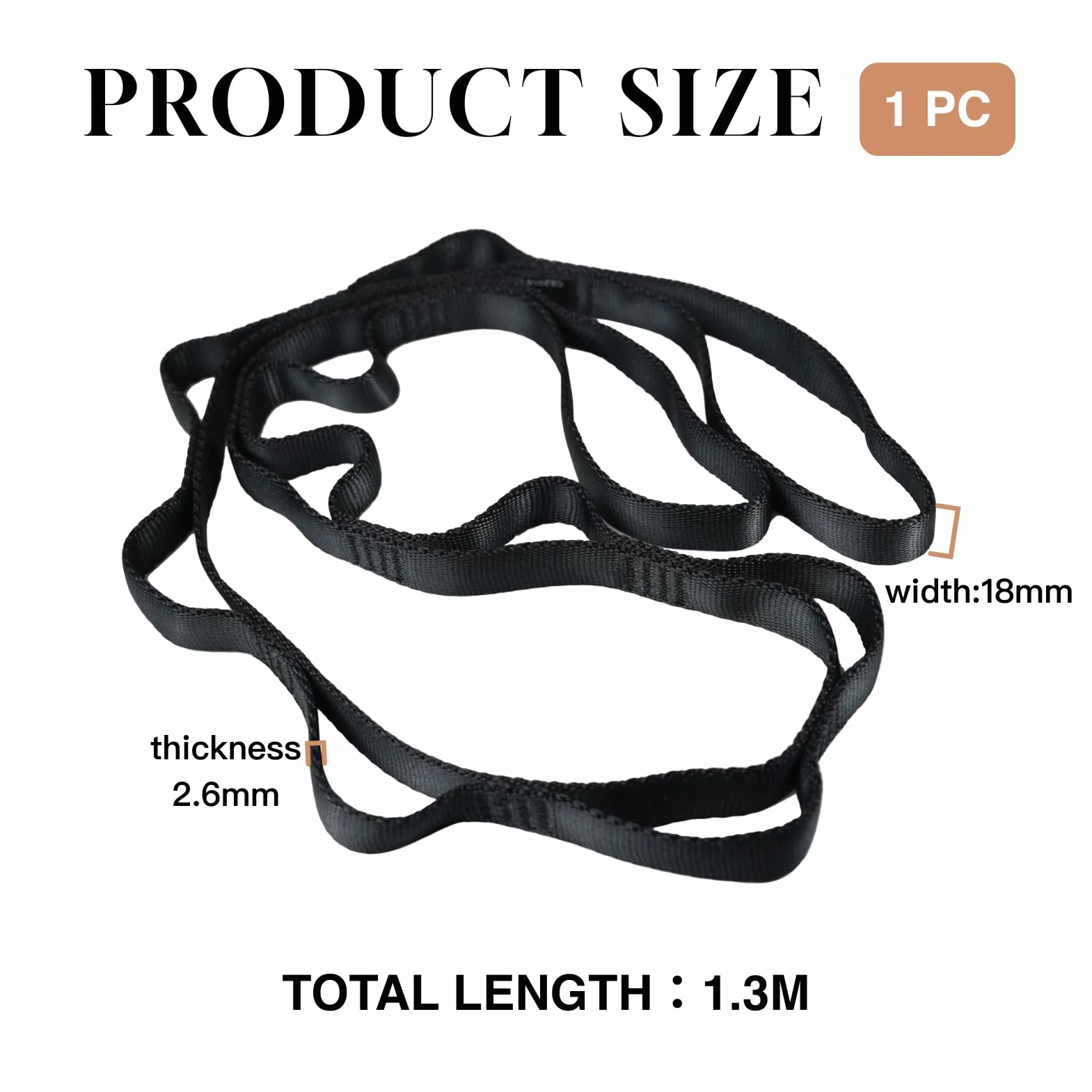 Daisy Chain Polyvalente Fitness Escalade 130 cm Léger Durable Ceinture Lestée Musculation Yoga Aérien