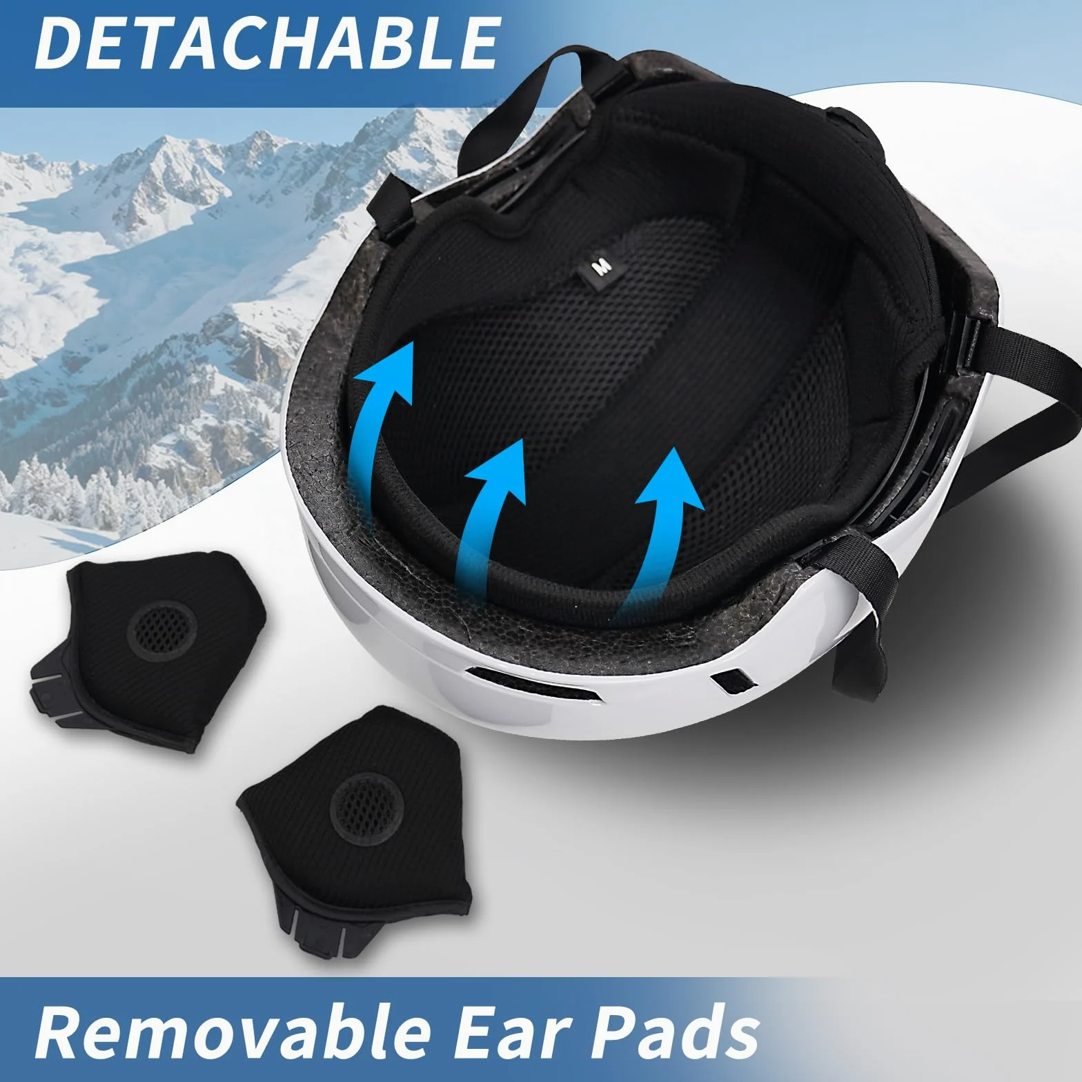 VCOROS Casque de Ski avec Lunettes de Ski DXH816 Adapté au Ski | Casque de Snowboard avec Détachable Cache Oreilles pour Hommes Femmes Anti-UV Anti-Vent Casques de Neige pour Snowboard