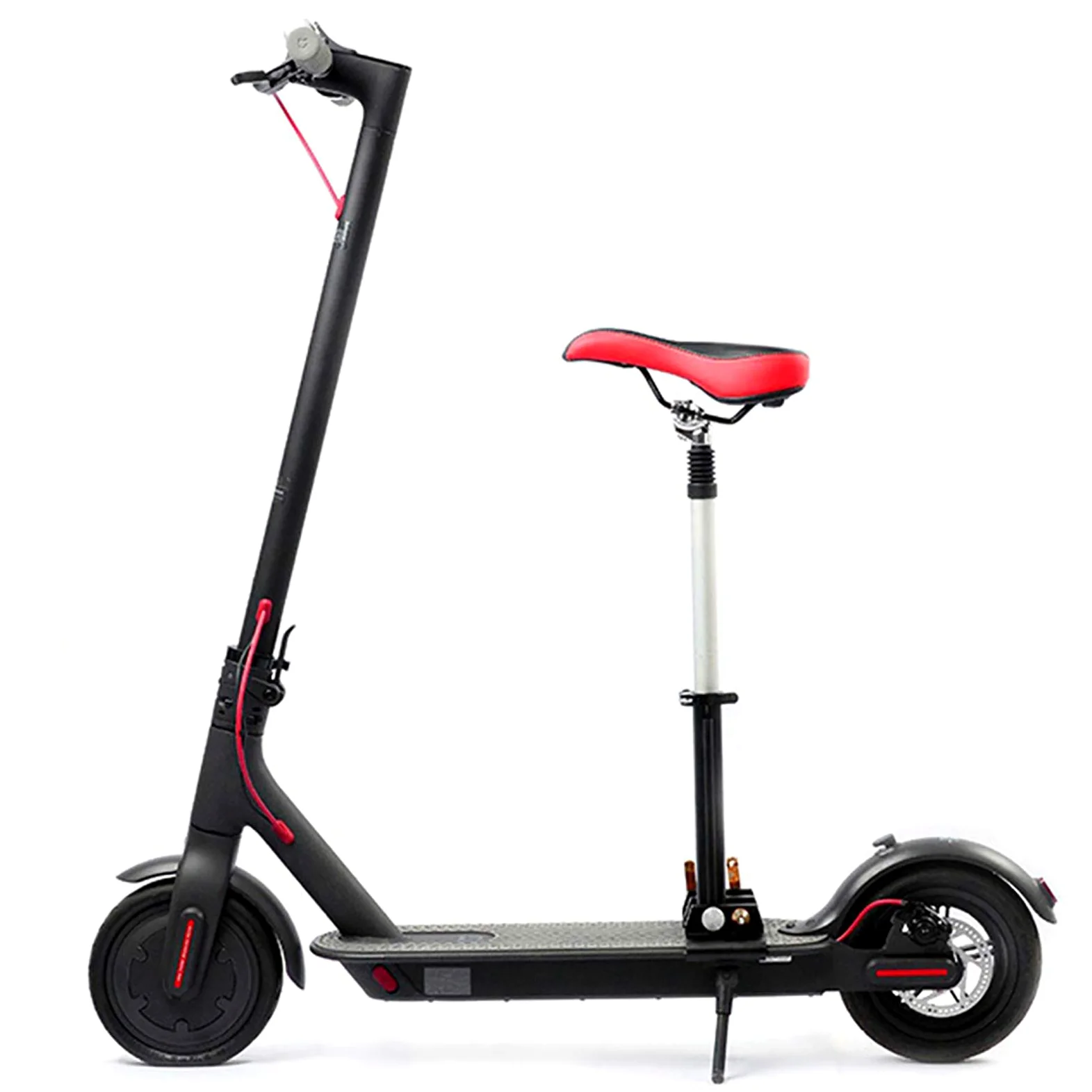 Dilwe Selle de Siège de Scooter électrique Réglable et Durable, Scooter M365 Confortable et Résistant aux Chocs pour la Plupart avec 15 à 20 Cm, adapté aux Routes Accidentées Noir Rouge