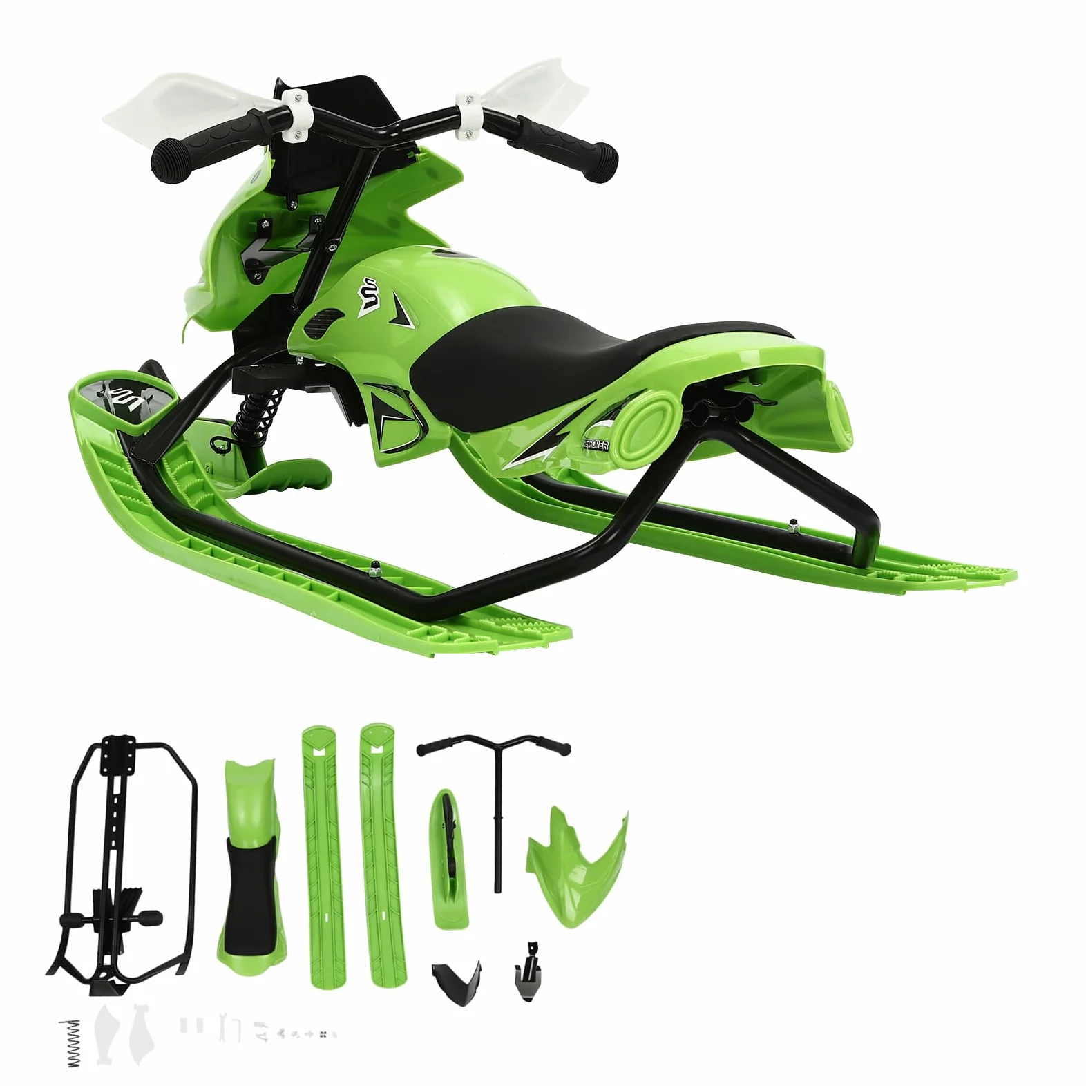 Luge de direction, bob, luge de ski pour adulte avec freins à pied, luge directionnelle, luge de ski pour adolescents, luge à neige, luge de course Snowracer, pour le ski