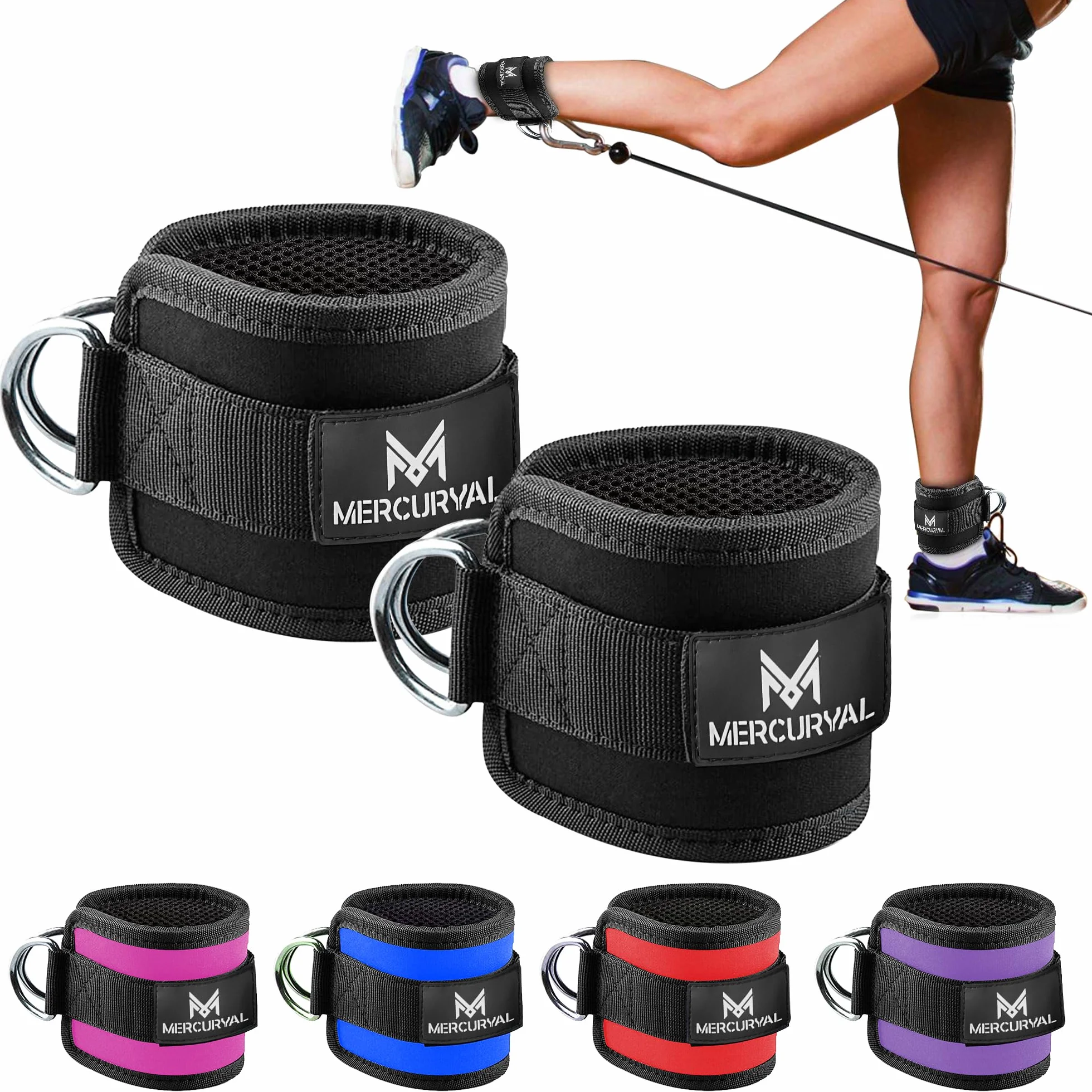 MERCURYAL 2 Sangle Cheville Musculation Poulie – Ankle Straps rembourré Accessoires Fitness