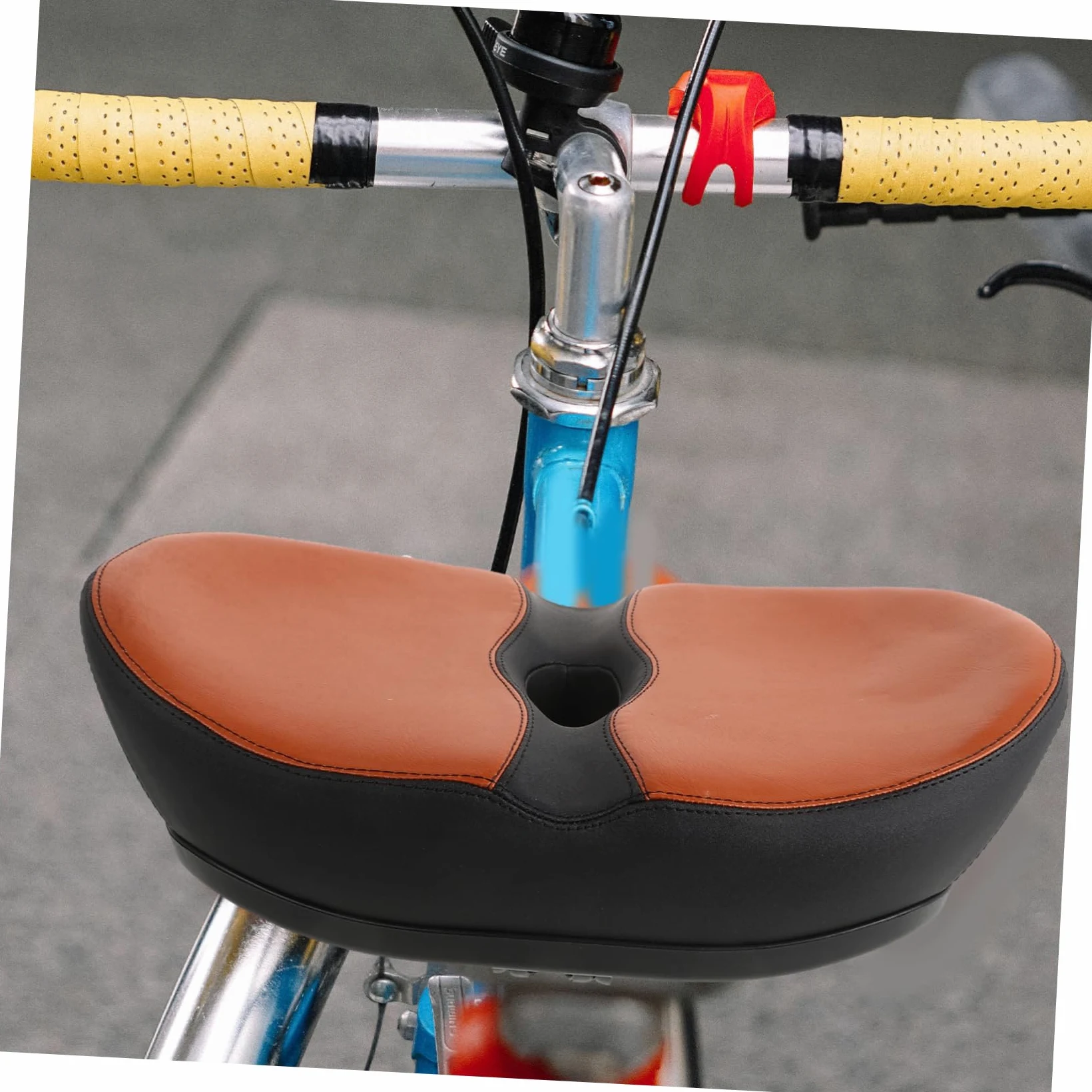 Selle de Vélo sans Nez Rembourrée, Coussin Large Ergonomique | Mousse Polyuréthane Pu, Entretien Facile, de Pression, pour Vélo et Route