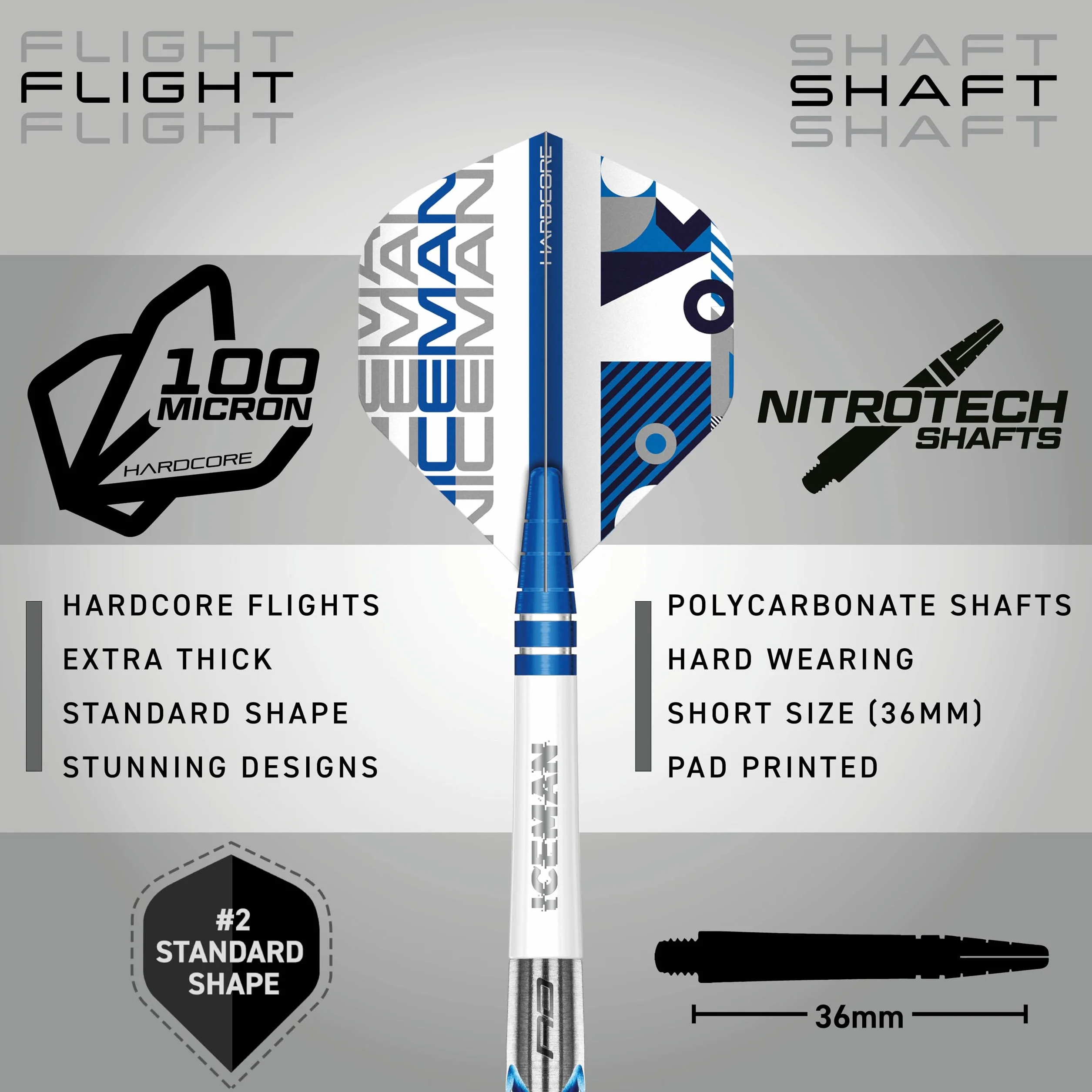 RED DRAGON Gerwyn Price Iceman Contour Tungstène Fléchettes avec ailettes et tiges