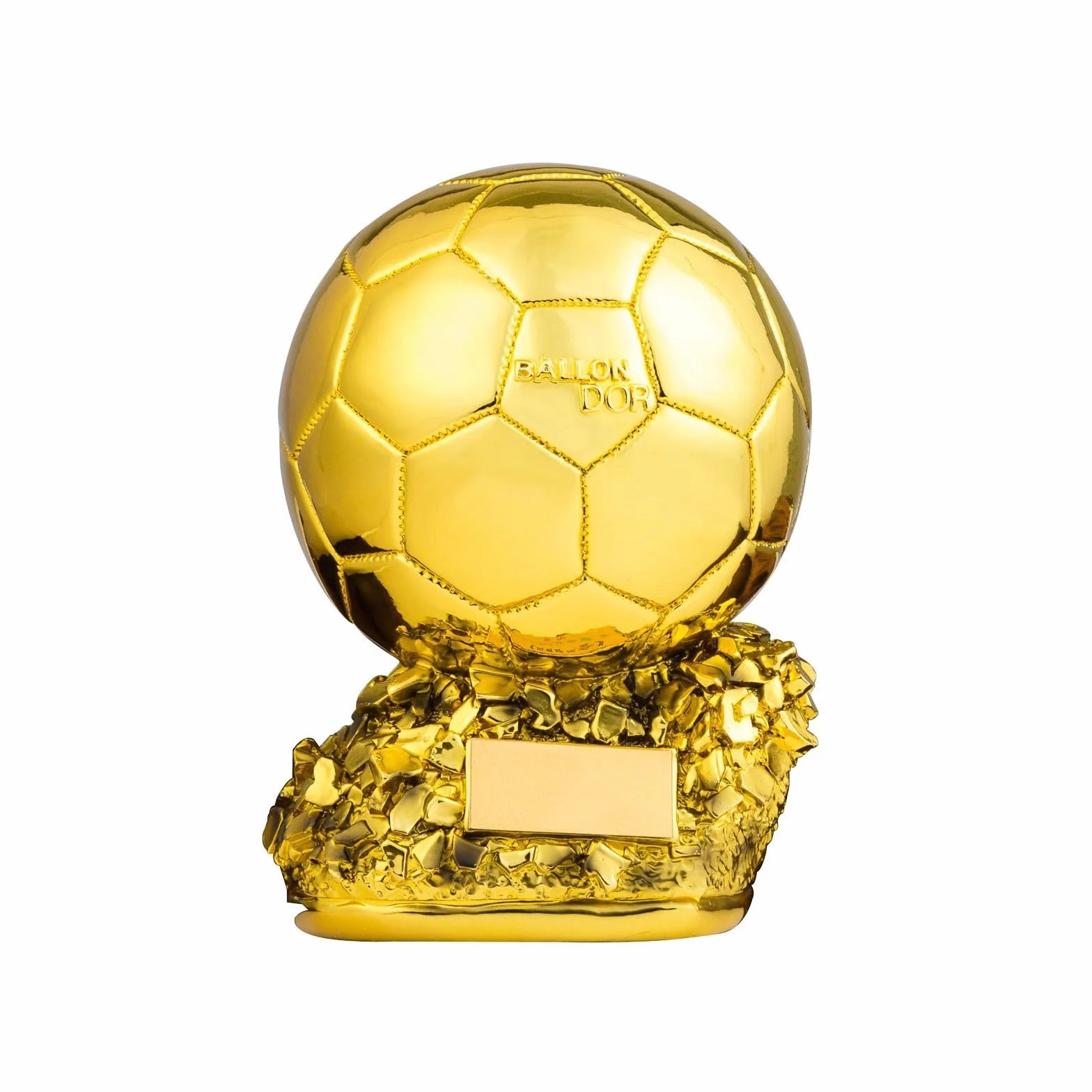 Réplique du Trophée Ballon d'or en Résine - Personnalisable, Récompense Football Meilleur Joueur & Souvenir Sportif