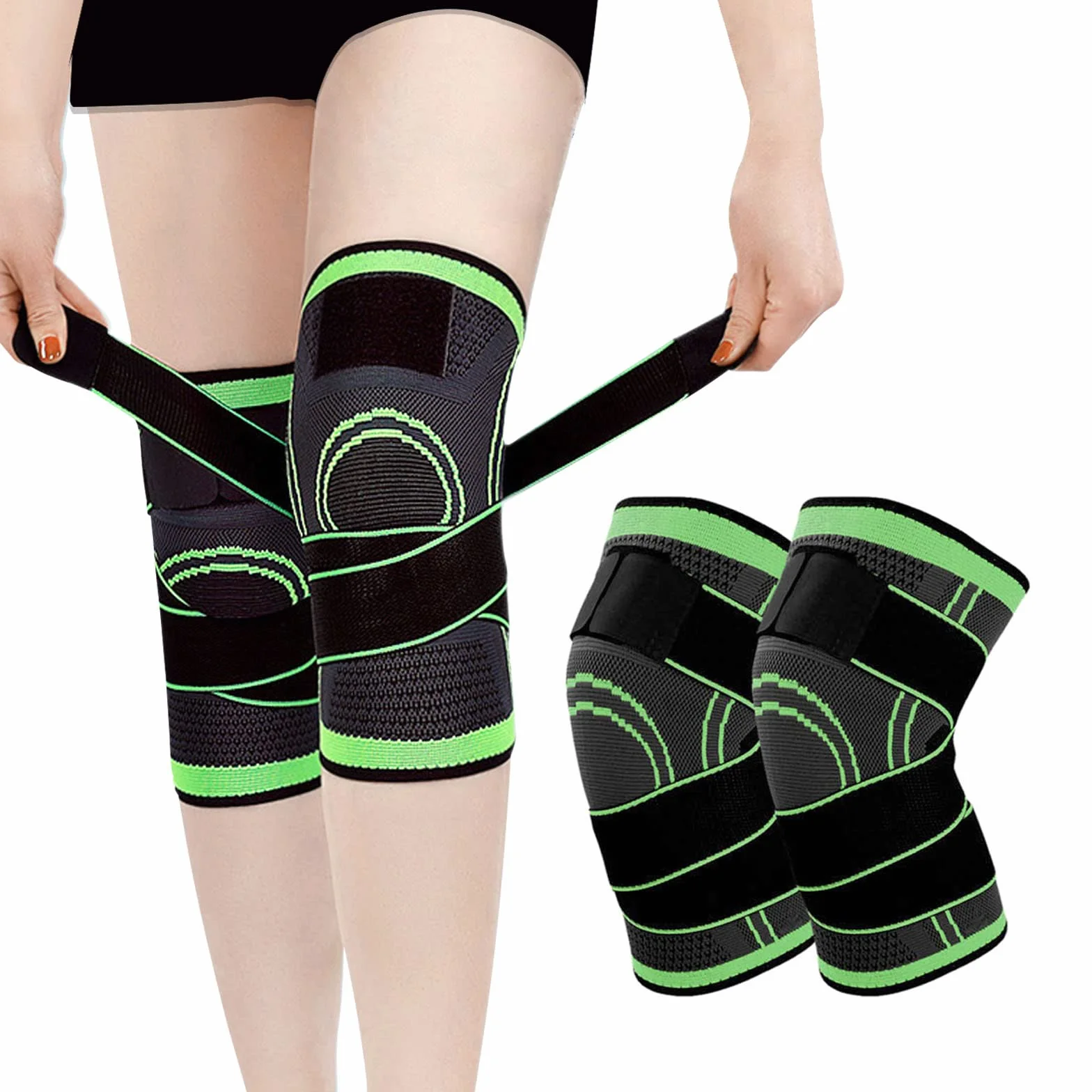 Genouillère Sport Rotulienne et Ligamentaire Compression pour Déchirure Ménisque Arthrose Genou L