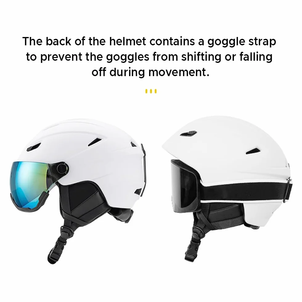 Lixada Casque de ski intégré Casque de snowboard pour homme et femme avec visière amovible