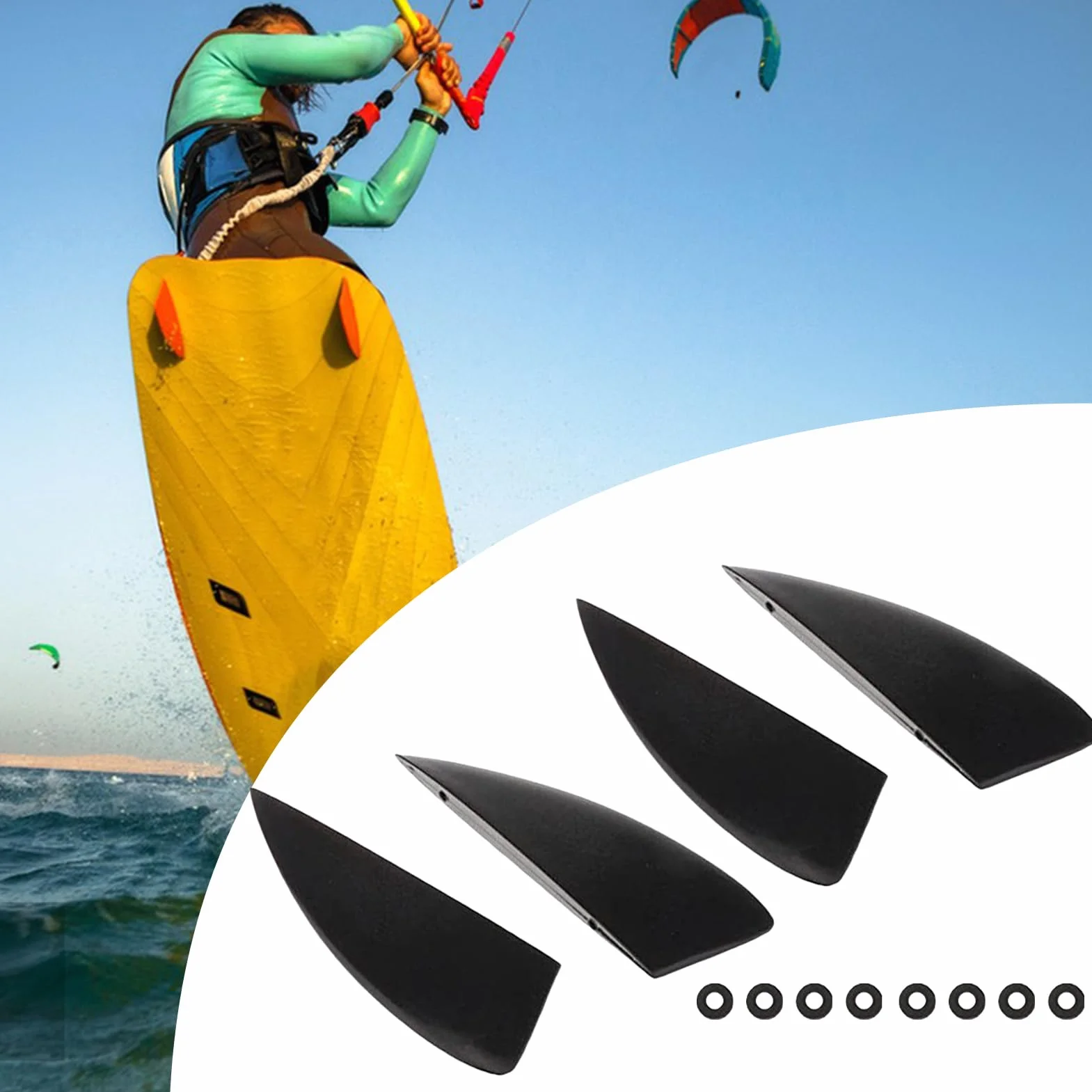Stabilisateur Aquatique Démontable pour Kitesurf | Set de 4 Pièces Léger pour Surf et Sports Nautiques