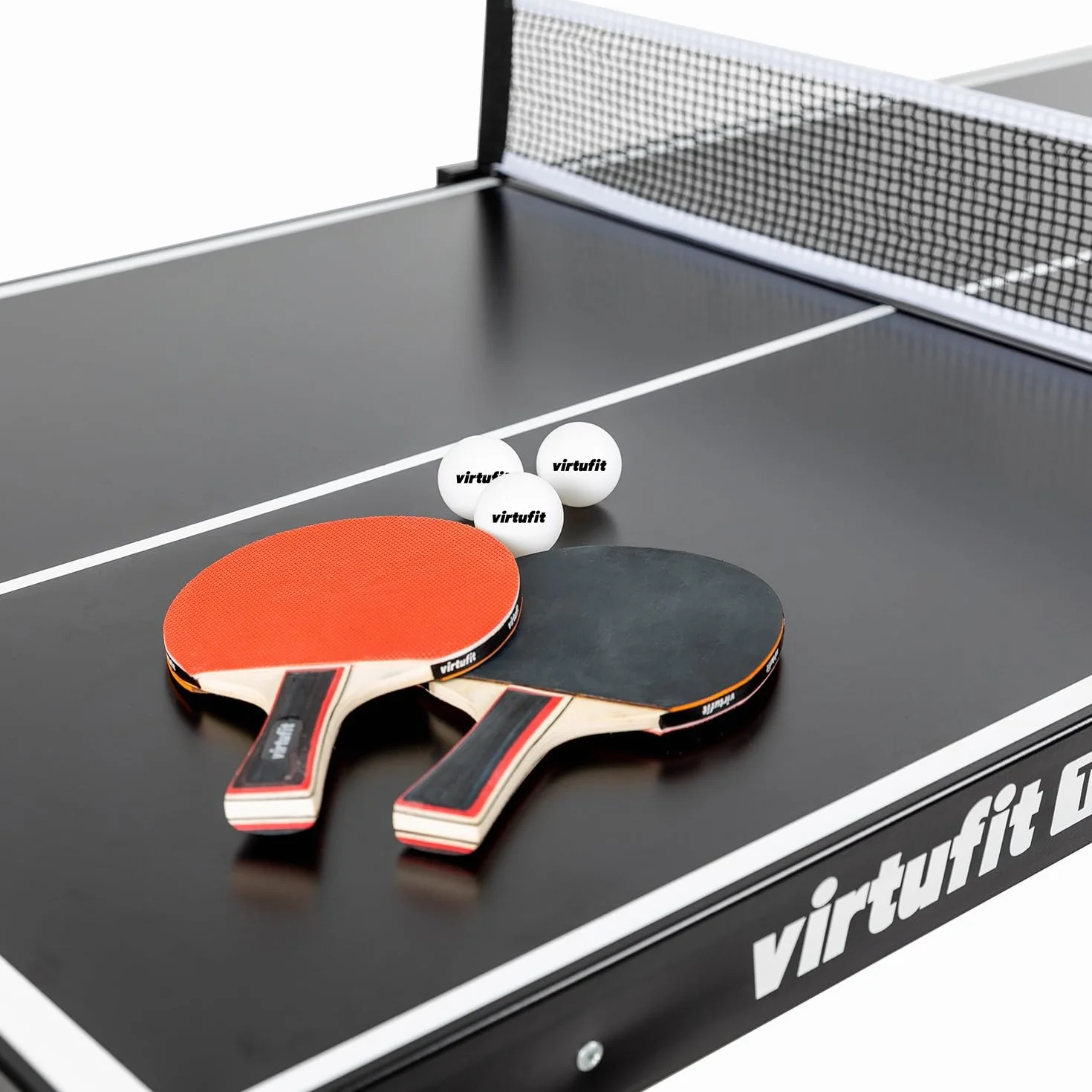 VirtuFit Mini Table de Ping-Pong TT160 - Avec 2 raquettes et 3 balles - Table de ping-pong - Filet inclus