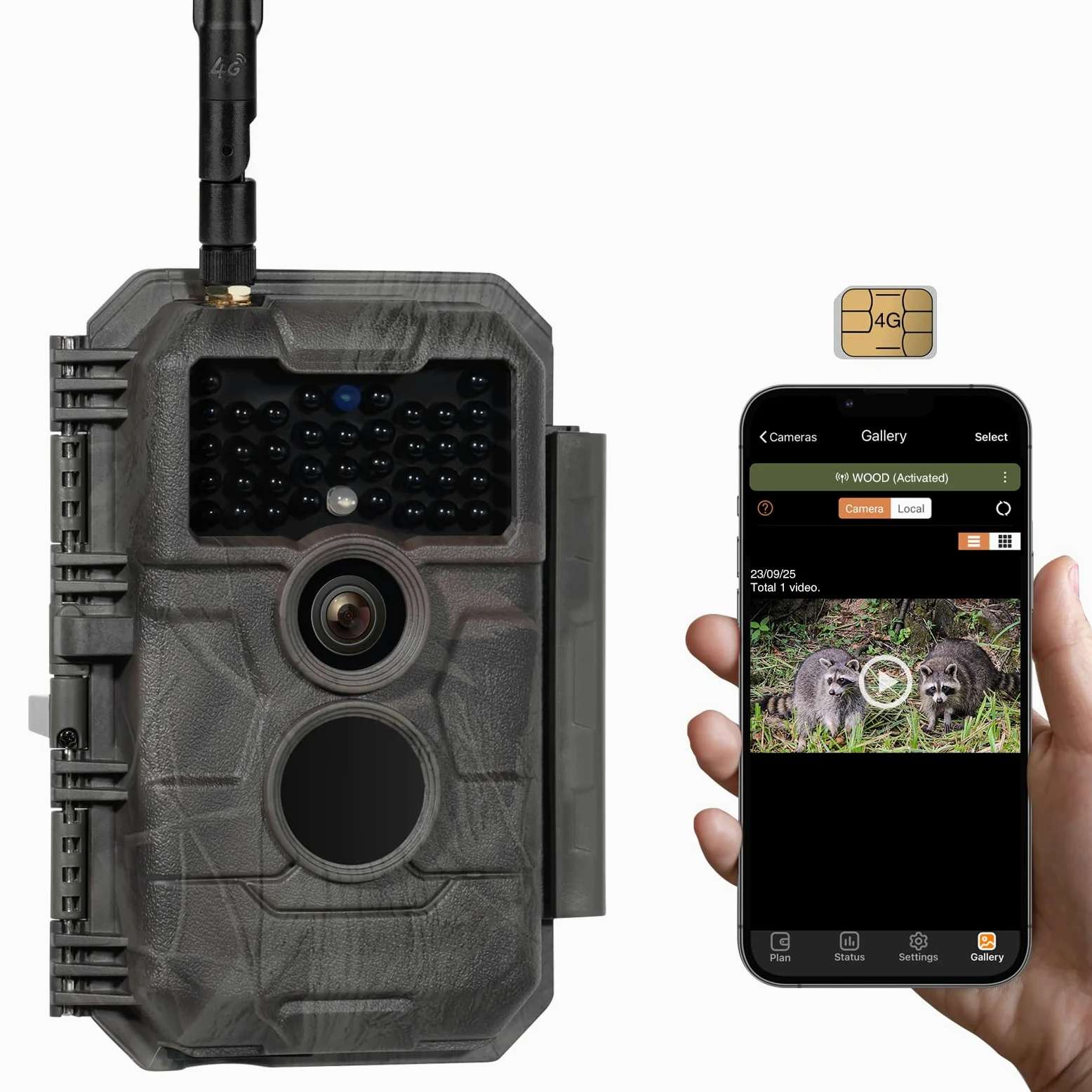 GardePro X20 Caméra de Chasse 4G LTE avec Carte SIM et App | Vidéo H.265 48MP, Vision Nocturne Infrarouge No-Glow de 25m, Détecteur de Mouvement 0,2s et IP66 Étanche