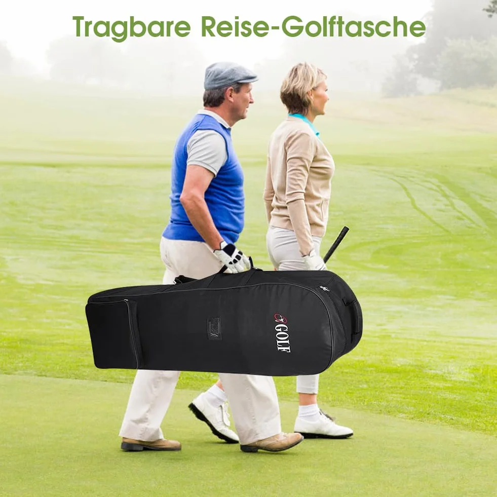 Sac de voyage de golf à roulettes Oxford 600D résistant à l'usure avec barre réglable