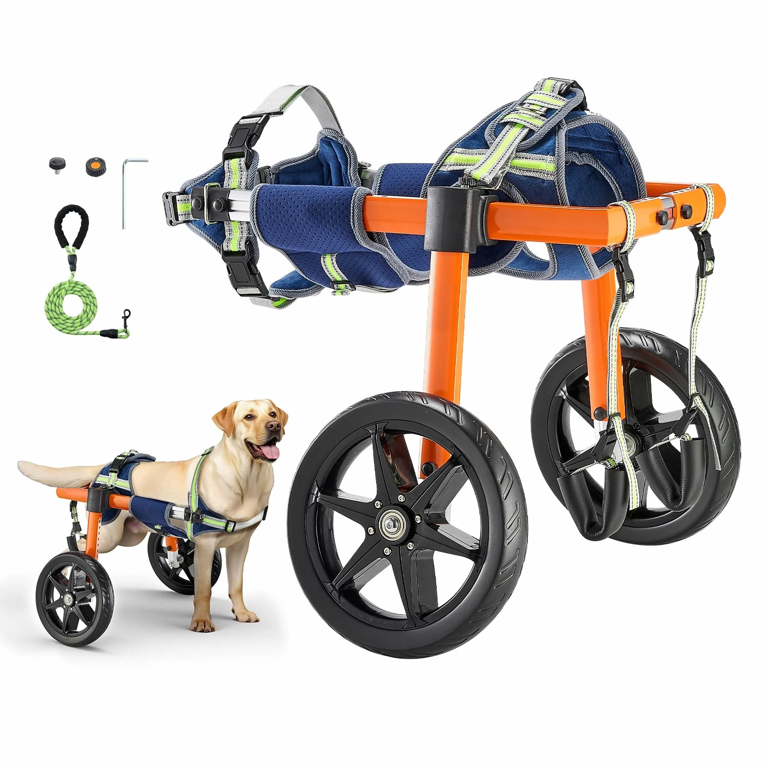 VEVOR Fauteuil Roulant pour Chien Pattes Arrières 2 Roues Taille M 15,88-21,77 kg Réglable Hauteur Largeur Longueur