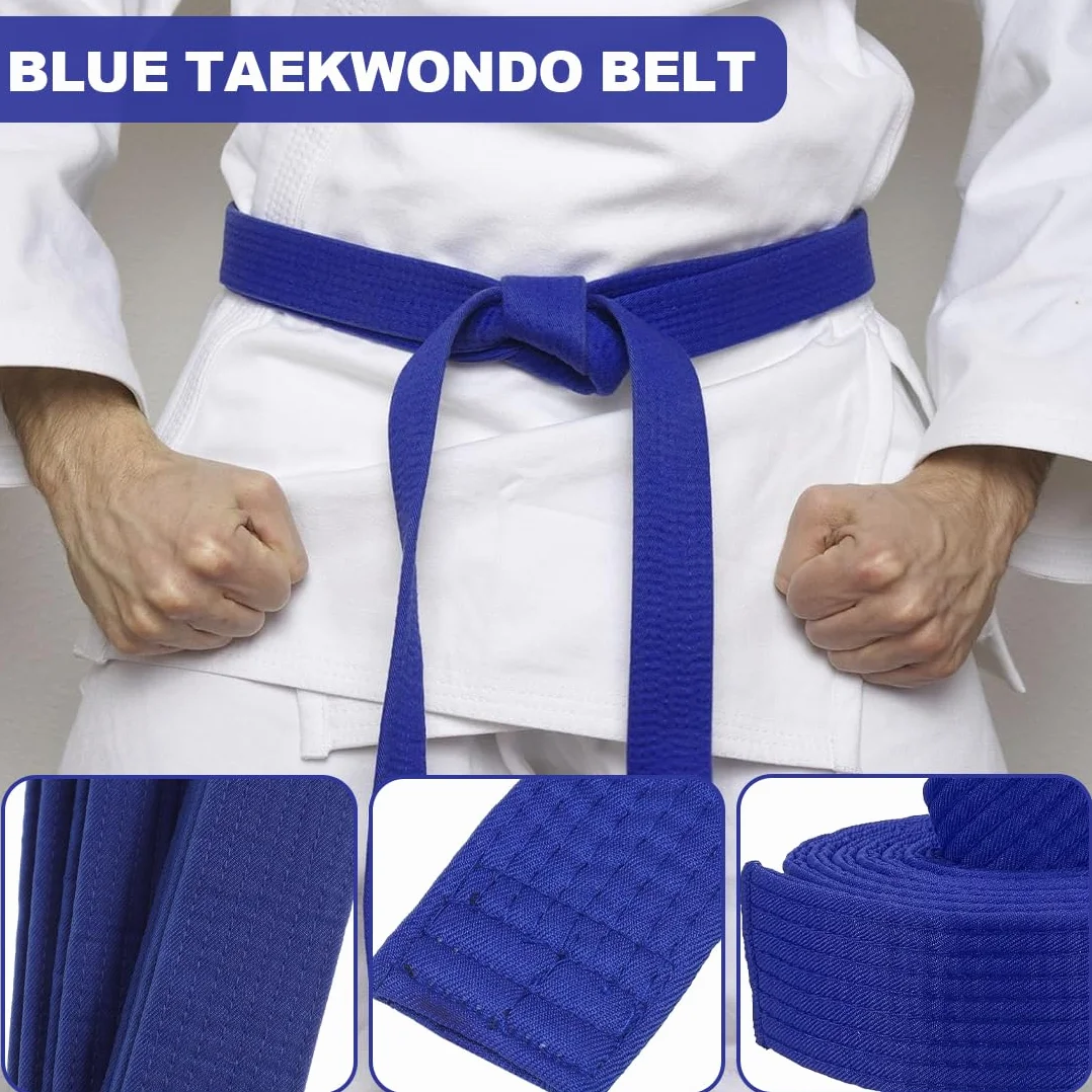 Ceinture de Taekwondo 240 cm Bleue Niveau 4