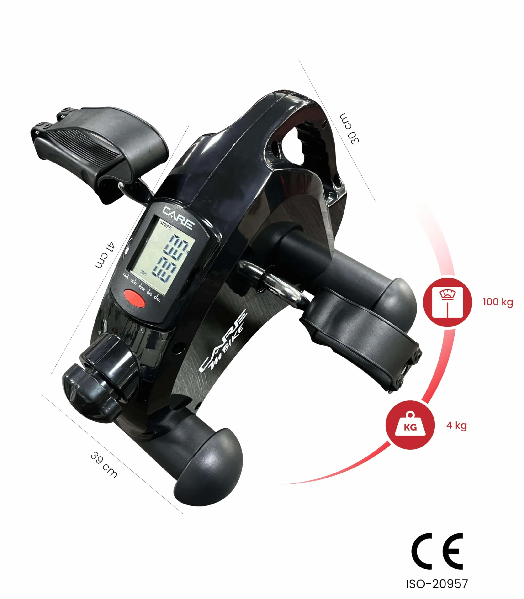 Care Fitness Mini Pédalier M Bike 3,5 Kg Écran Numérique Pédales Antidérapantes