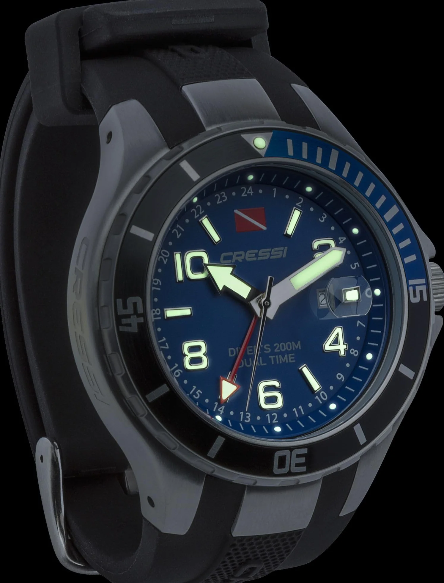 Cressi Traveller Dual Time Montre de Plongée 200m 20ATM