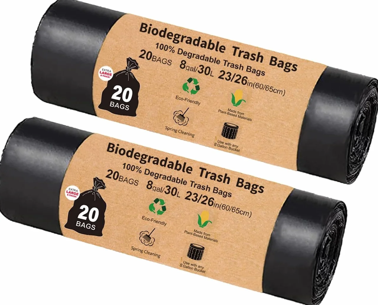 Sacs de toilette compostables camping 40 pièces 8 gallons 30 litres pour toilette portable extérieur