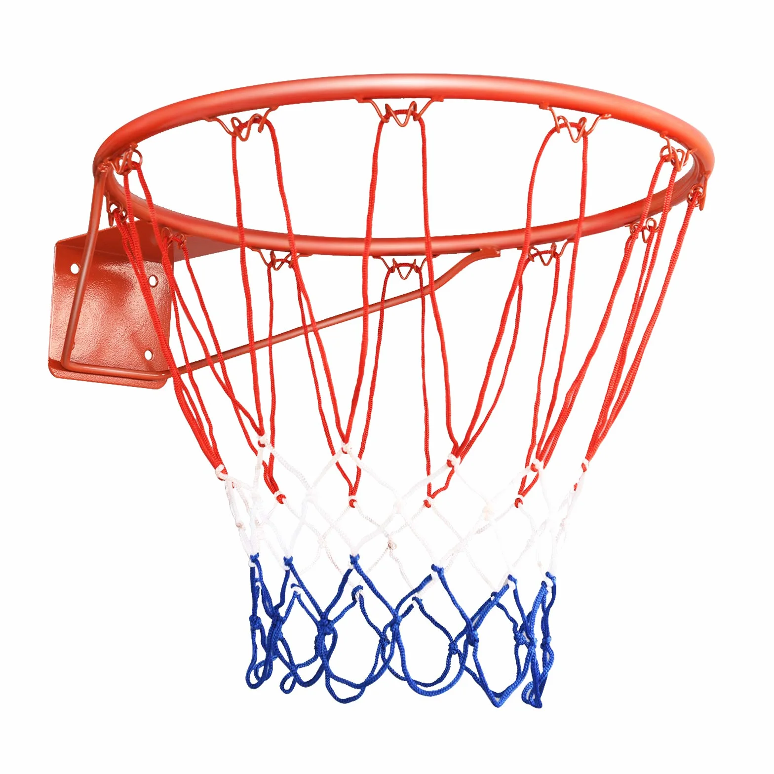 GYMAX Panier de Basketball Mural, Filet de Basket Extérieur et Intérieur, Anneau Métal Robuste, Filet PE